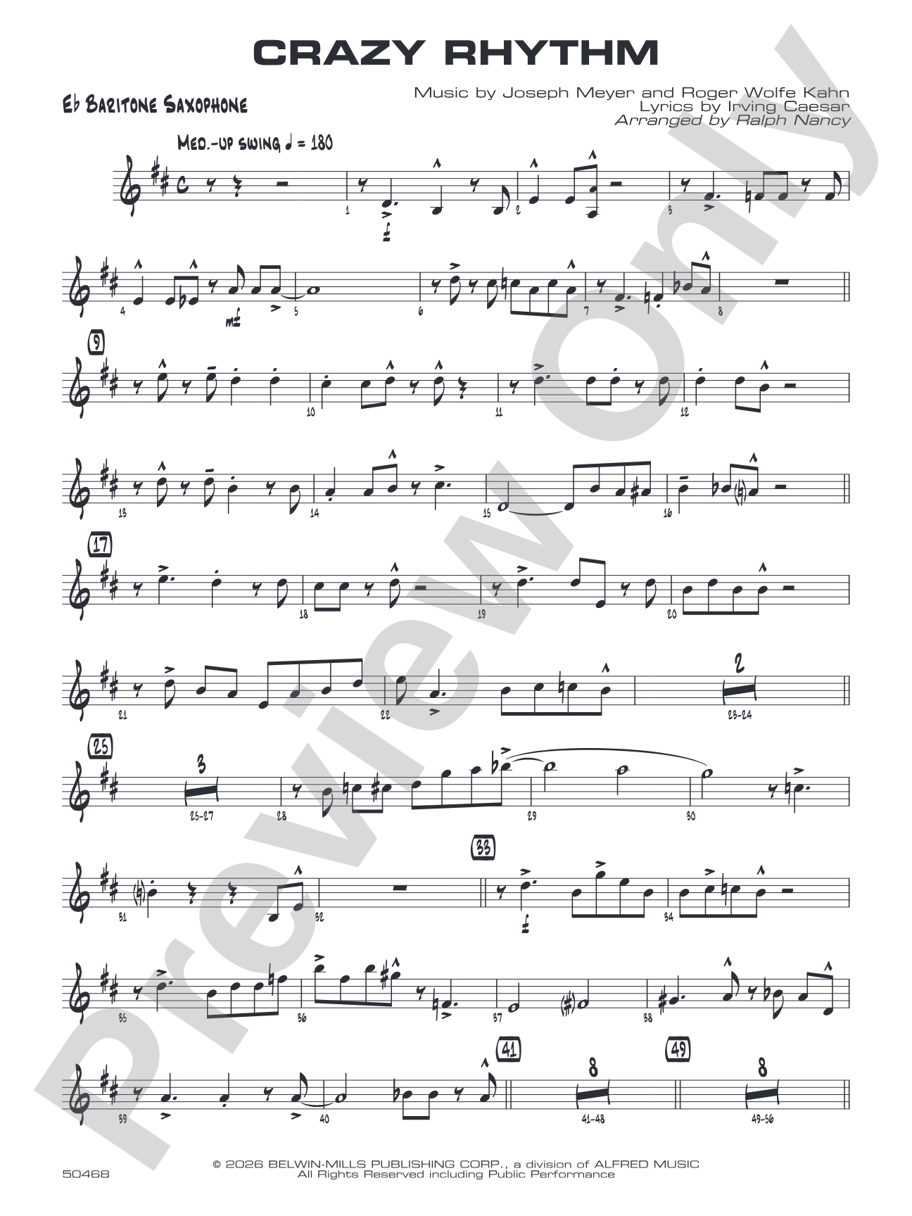 Crazy Rhythm: E-flat Baritone Saxophone