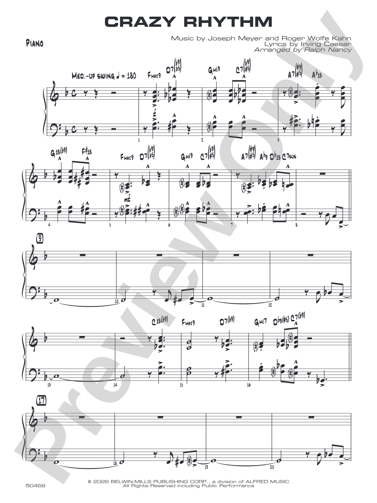 Crazy Rhythm: Piano Accompaniment