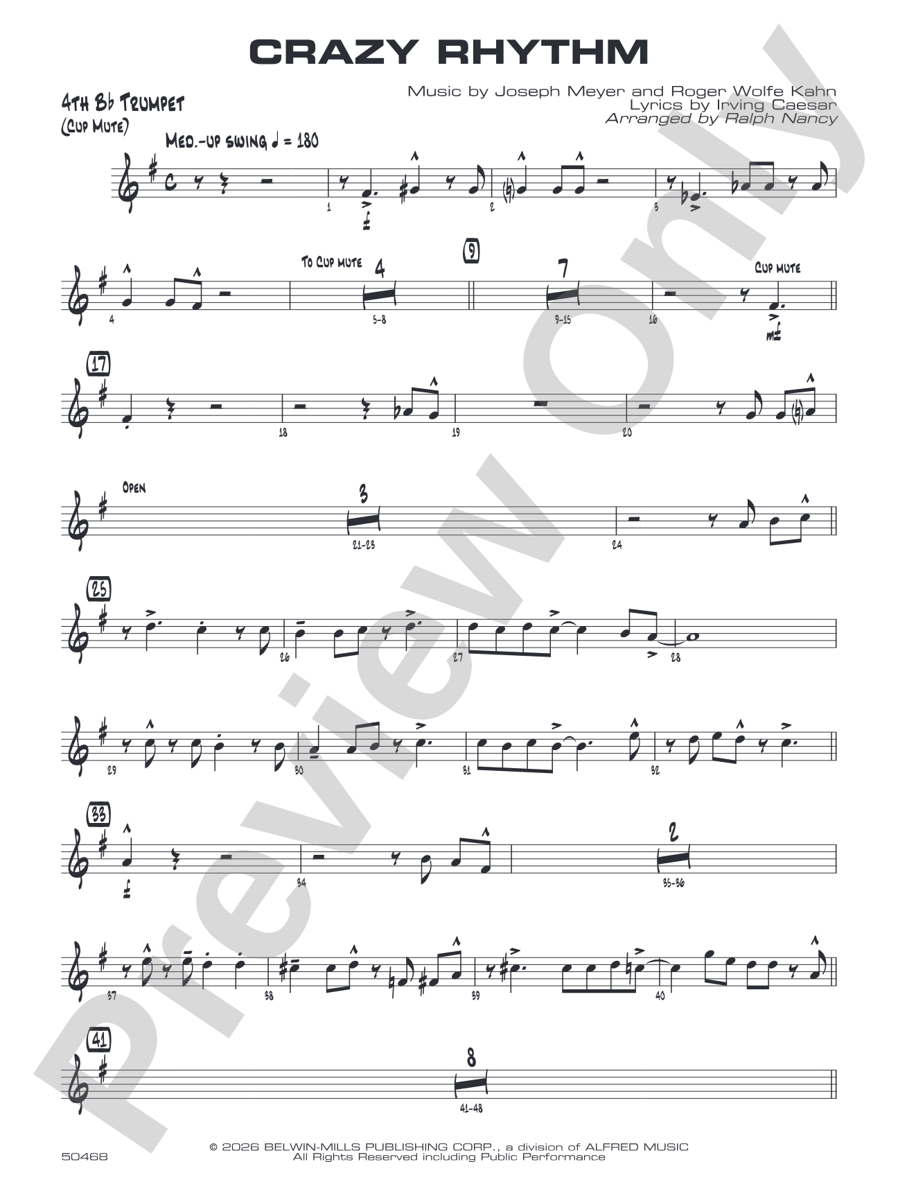Crazy Rhythm: 4th B-flat Trumpet