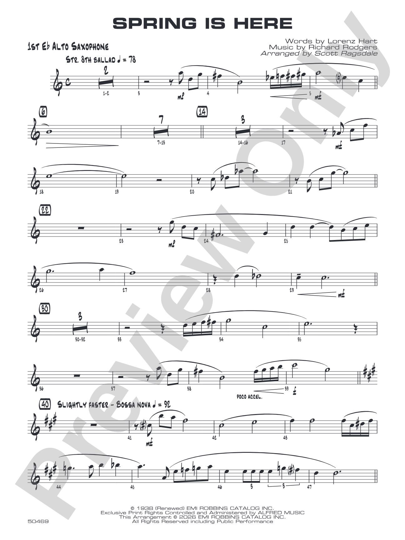 Spring Is Here: E-flat Alto Saxophone