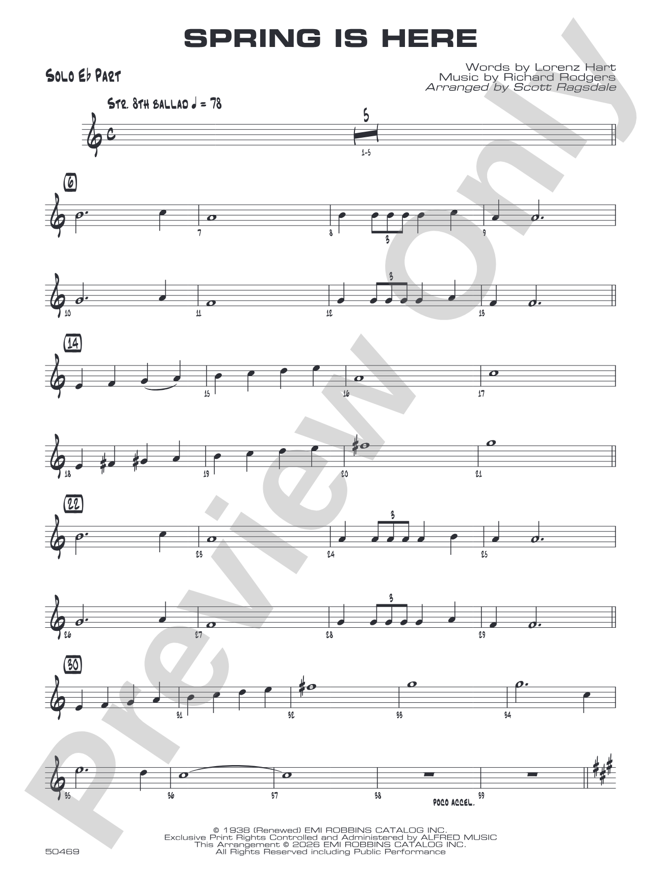 Spring Is Here: Optional Solo Eb