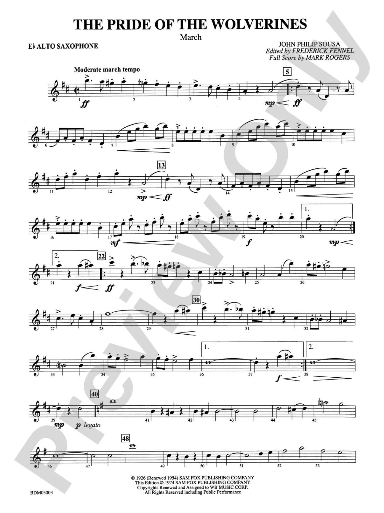 The Pride of the Wolverines: E-flat Alto Saxophone