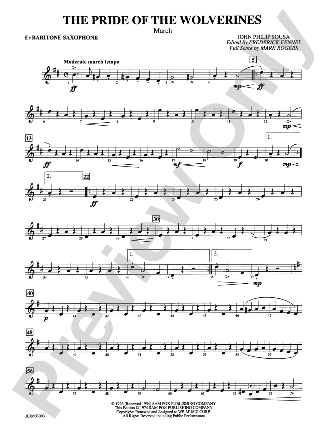 The Pride of the Wolverines: E-flat Baritone Saxophone