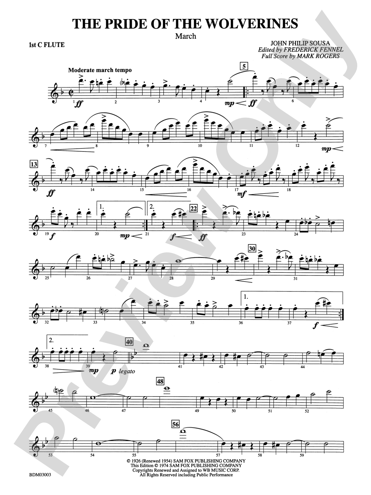 The Pride of the Wolverines: Flute