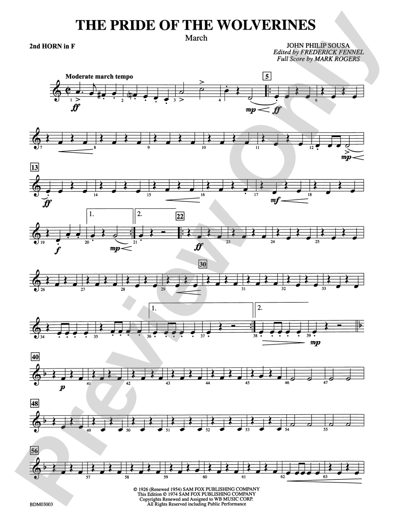 The Pride of the Wolverines: 2nd F Horn