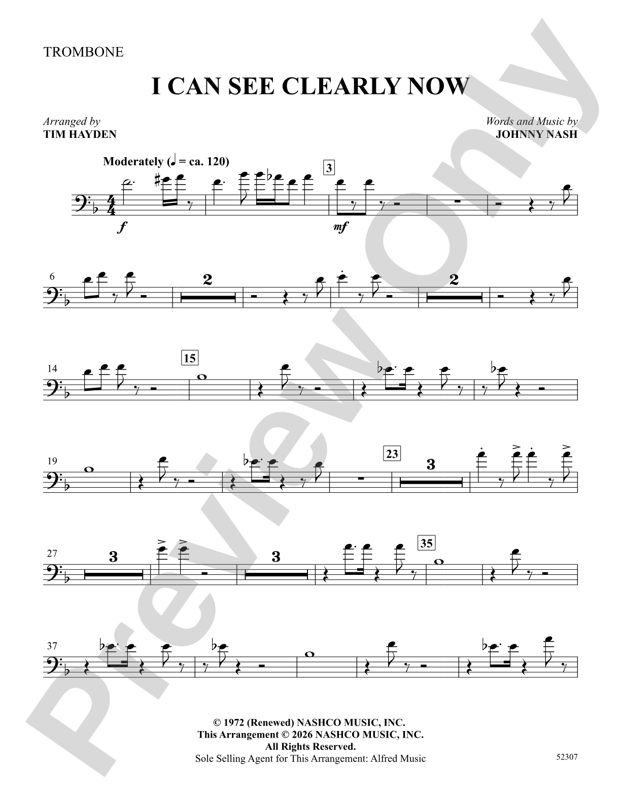 I Can See Clearly Now: 1st Trombone
