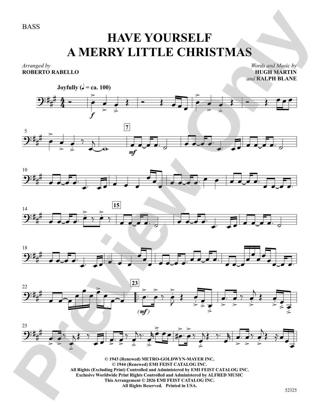 Have Yourself a Merry Little Christmas: Bass Guitar