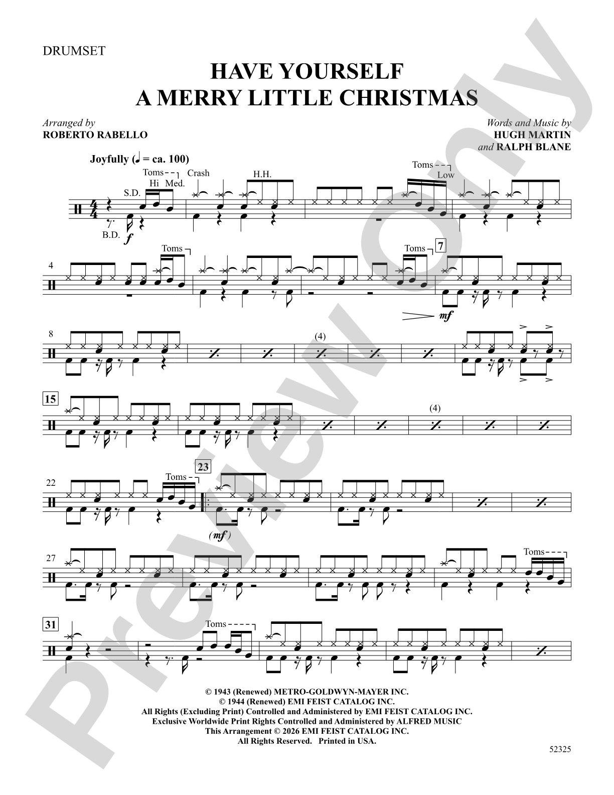 Have Yourself a Merry Little Christmas: Drumset 1