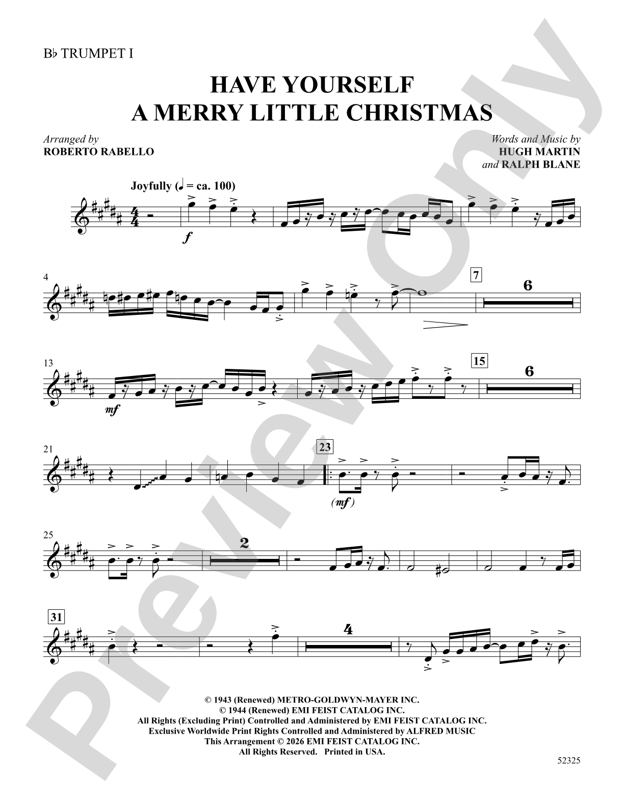 Have Yourself a Merry Little Christmas: 1st B-flat Trumpet