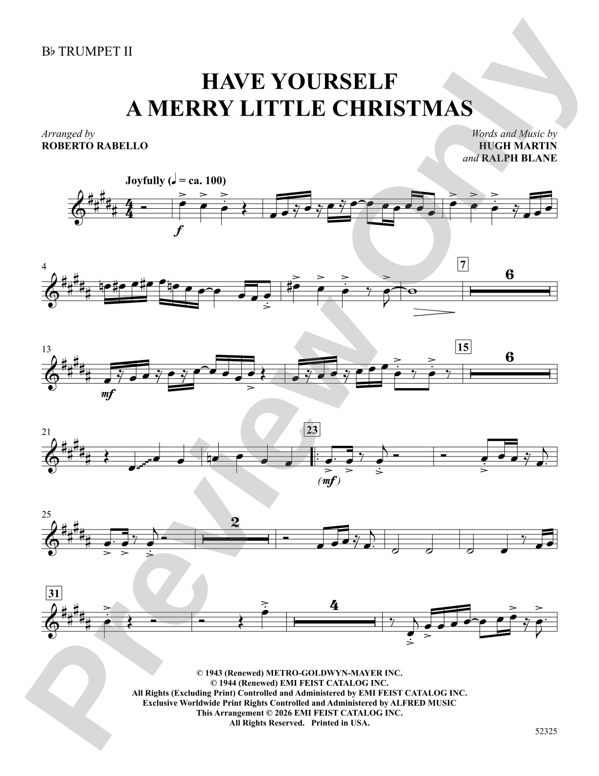 Have Yourself a Merry Little Christmas: 2nd B-flat Trumpet