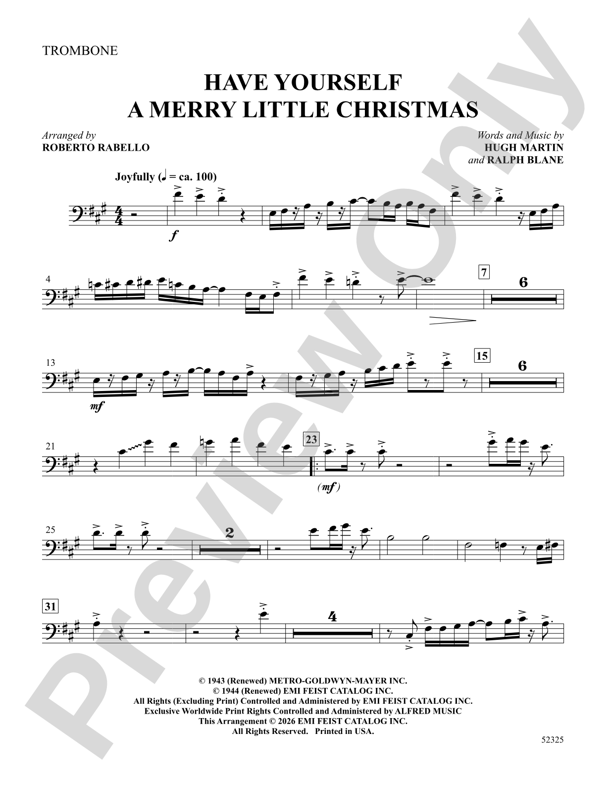 Have Yourself a Merry Little Christmas: 1st Trombone