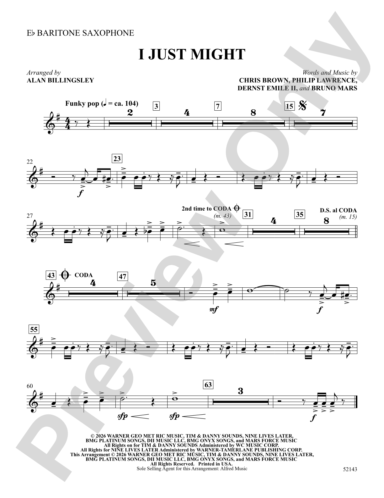 I Just Might: E-flat Baritone Saxophone