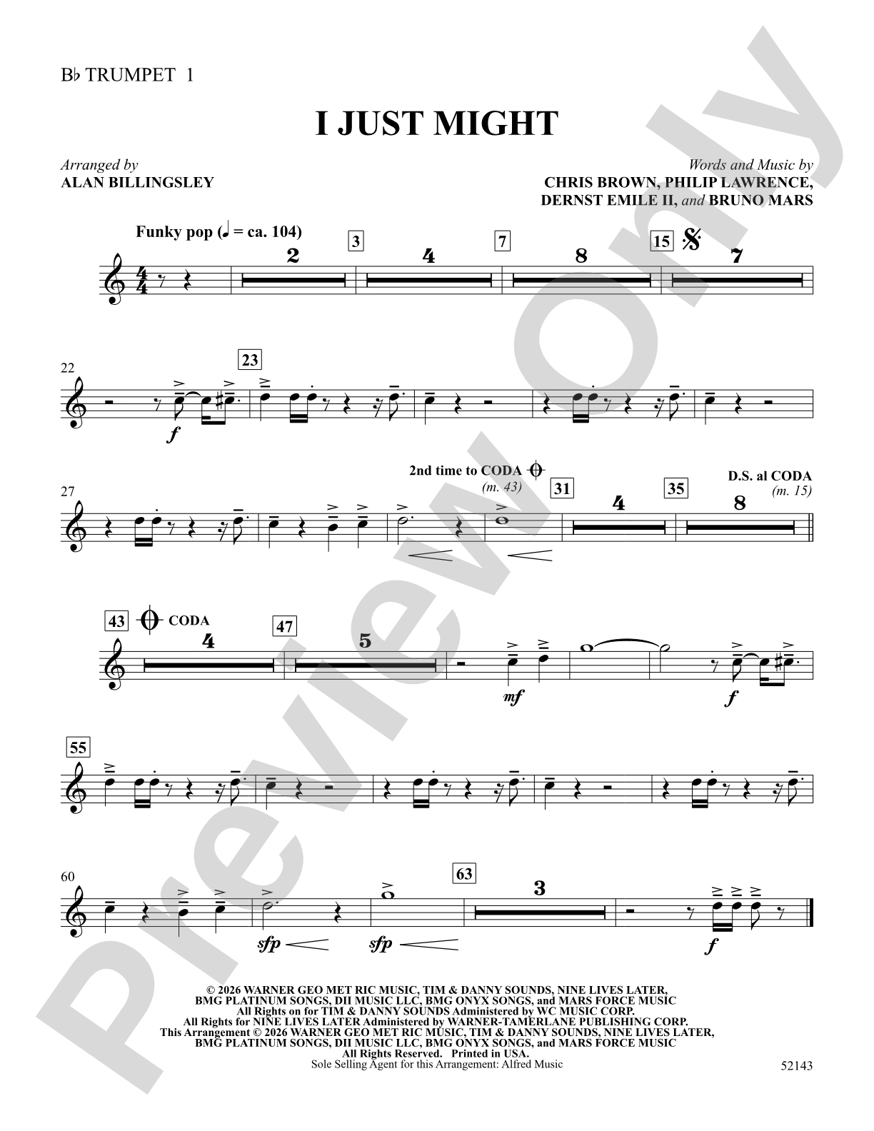 I Just Might: 1st B-flat Trumpet