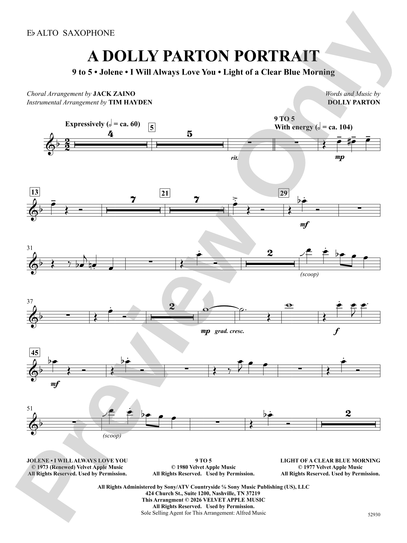 A Dolly Parton Portrait: E-flat Alto Saxophone