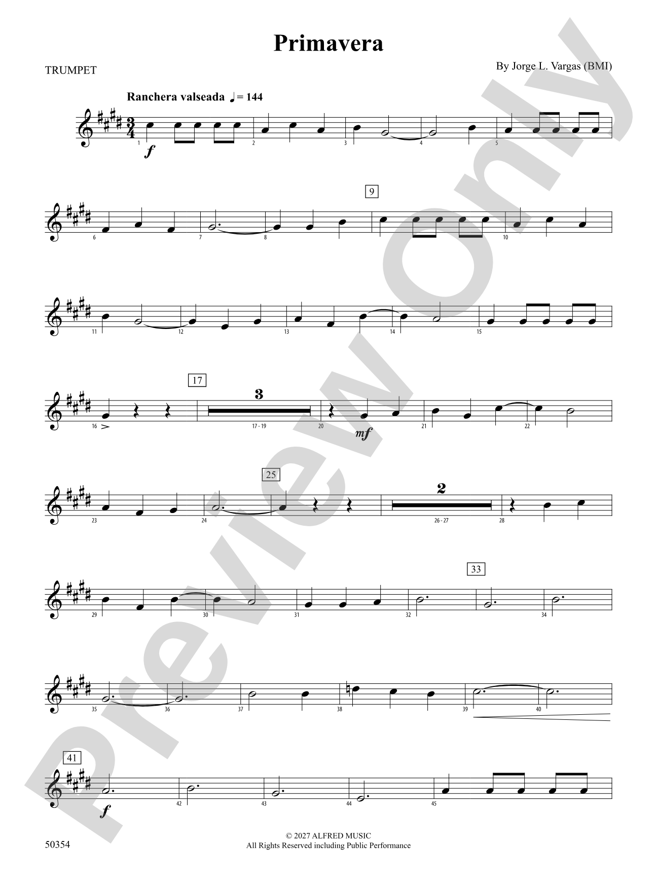 Primavera: 1st B-flat Trumpet