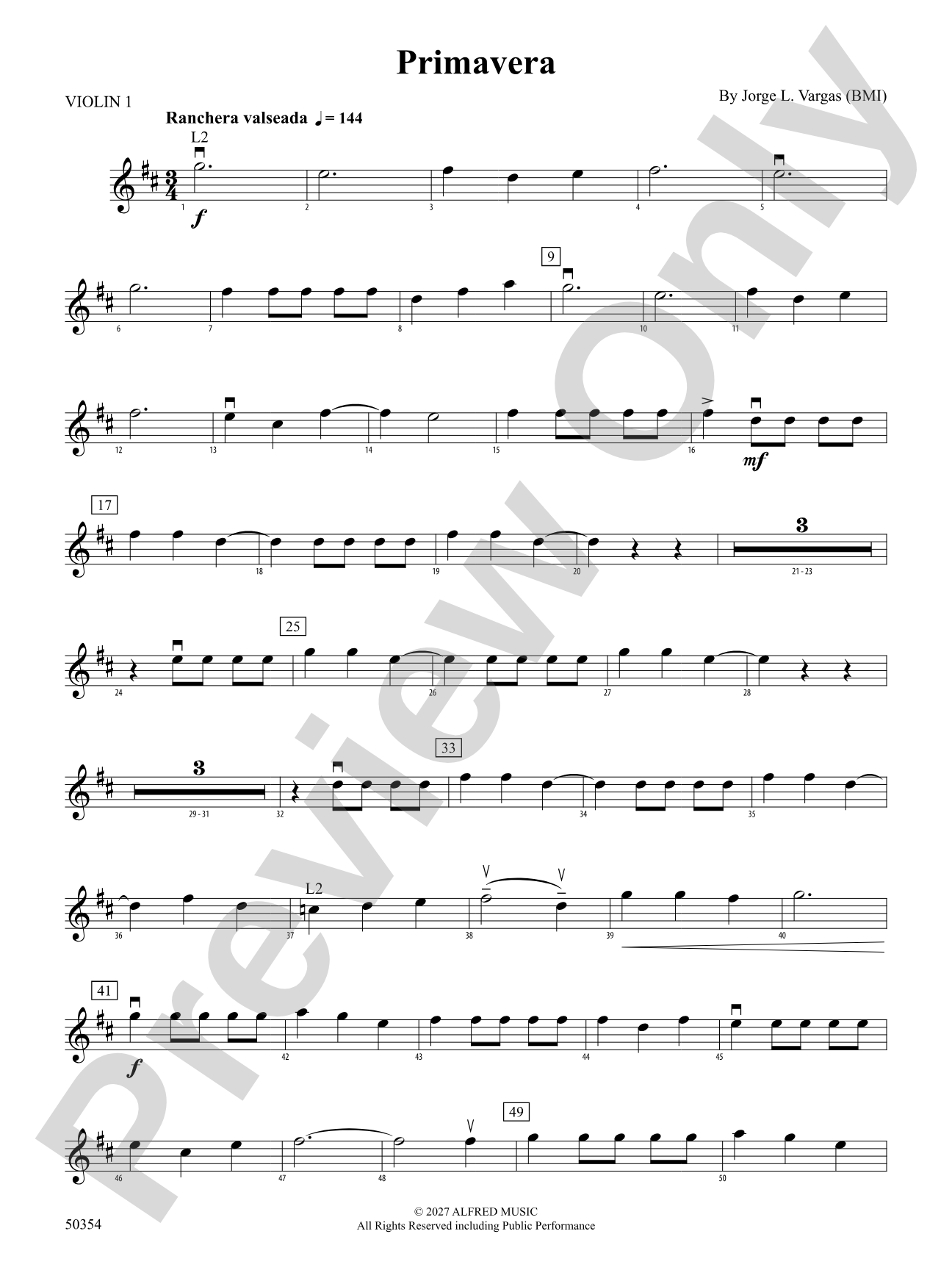 Primavera: 1st Violin