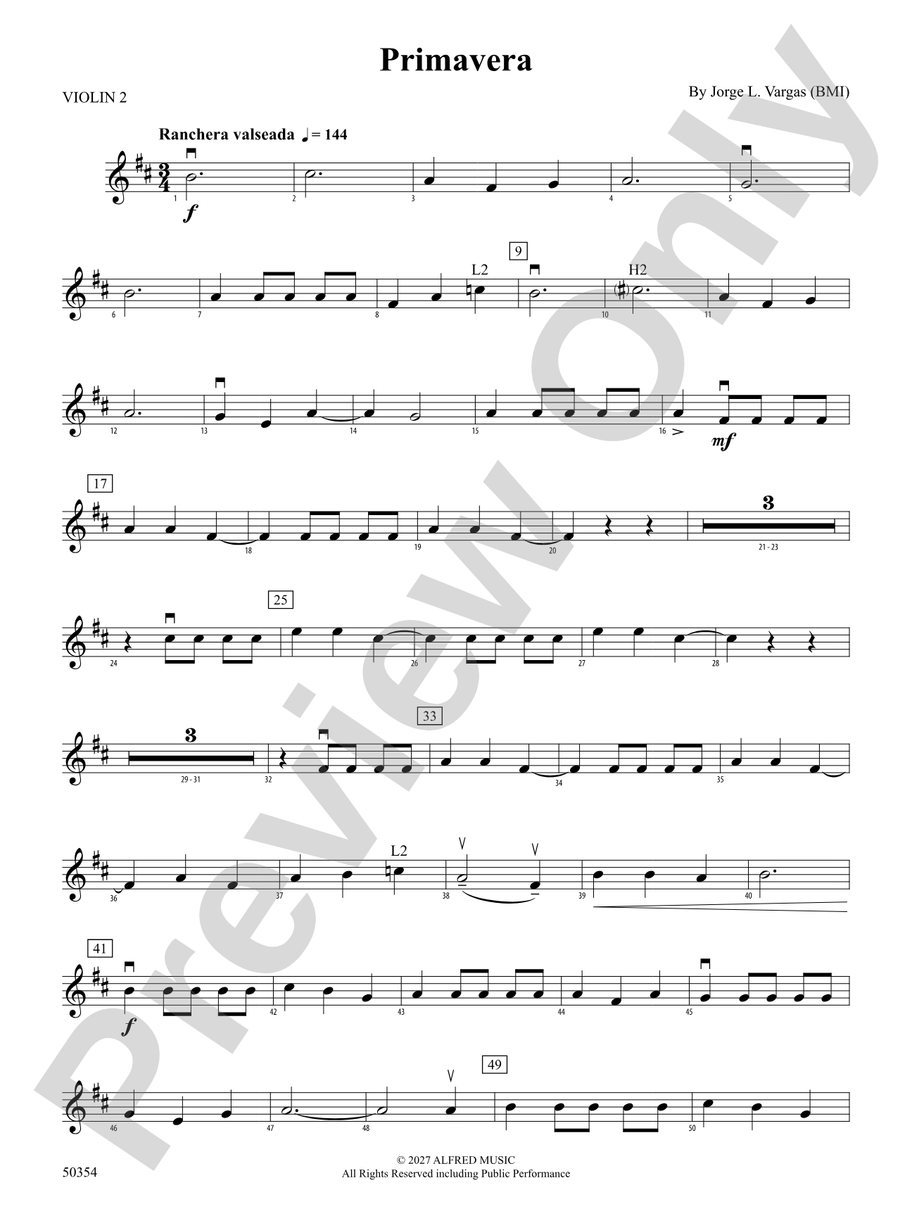 Primavera: 2nd Violin