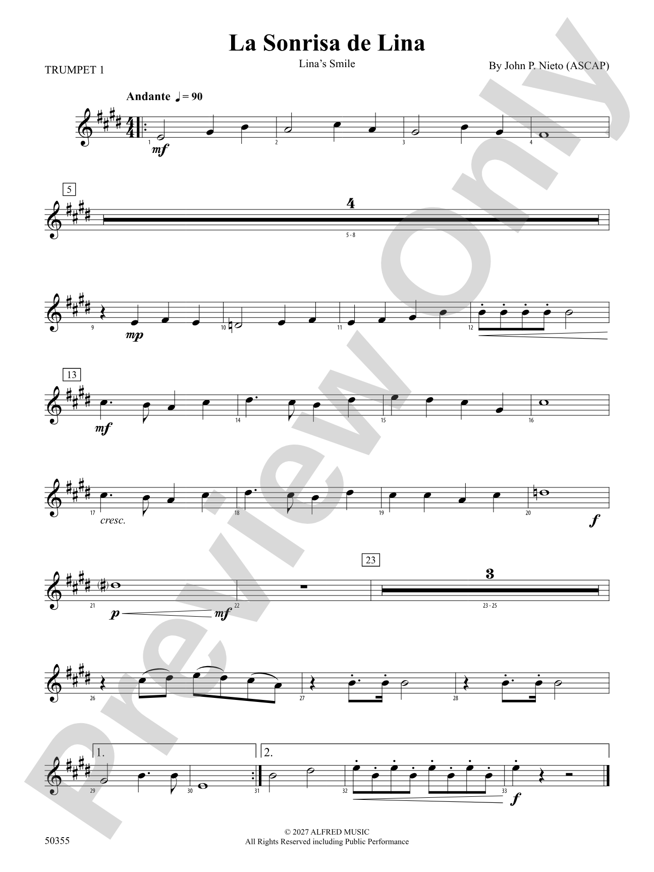 La Sonrisa de Lina: 1st B-flat Trumpet