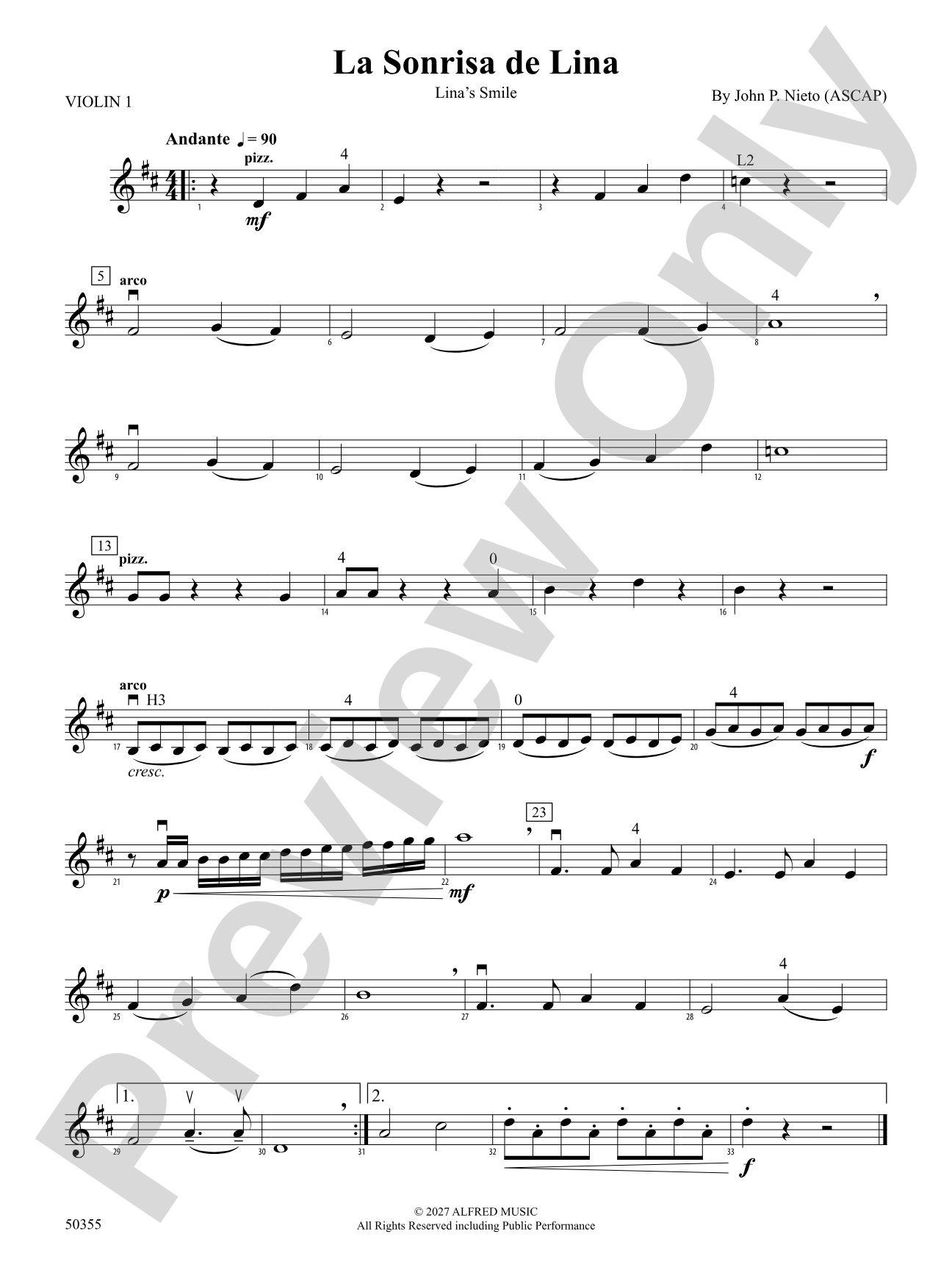 La Sonrisa de Lina: 1st Violin