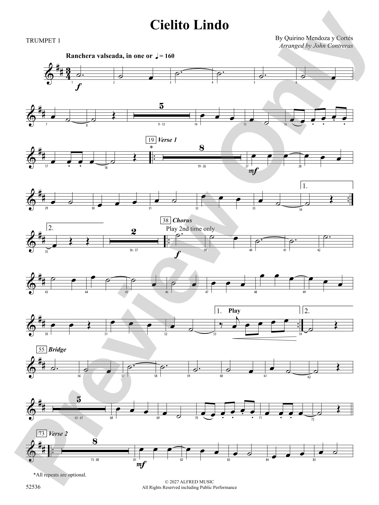Cielito Lindo: 1st B-flat Trumpet