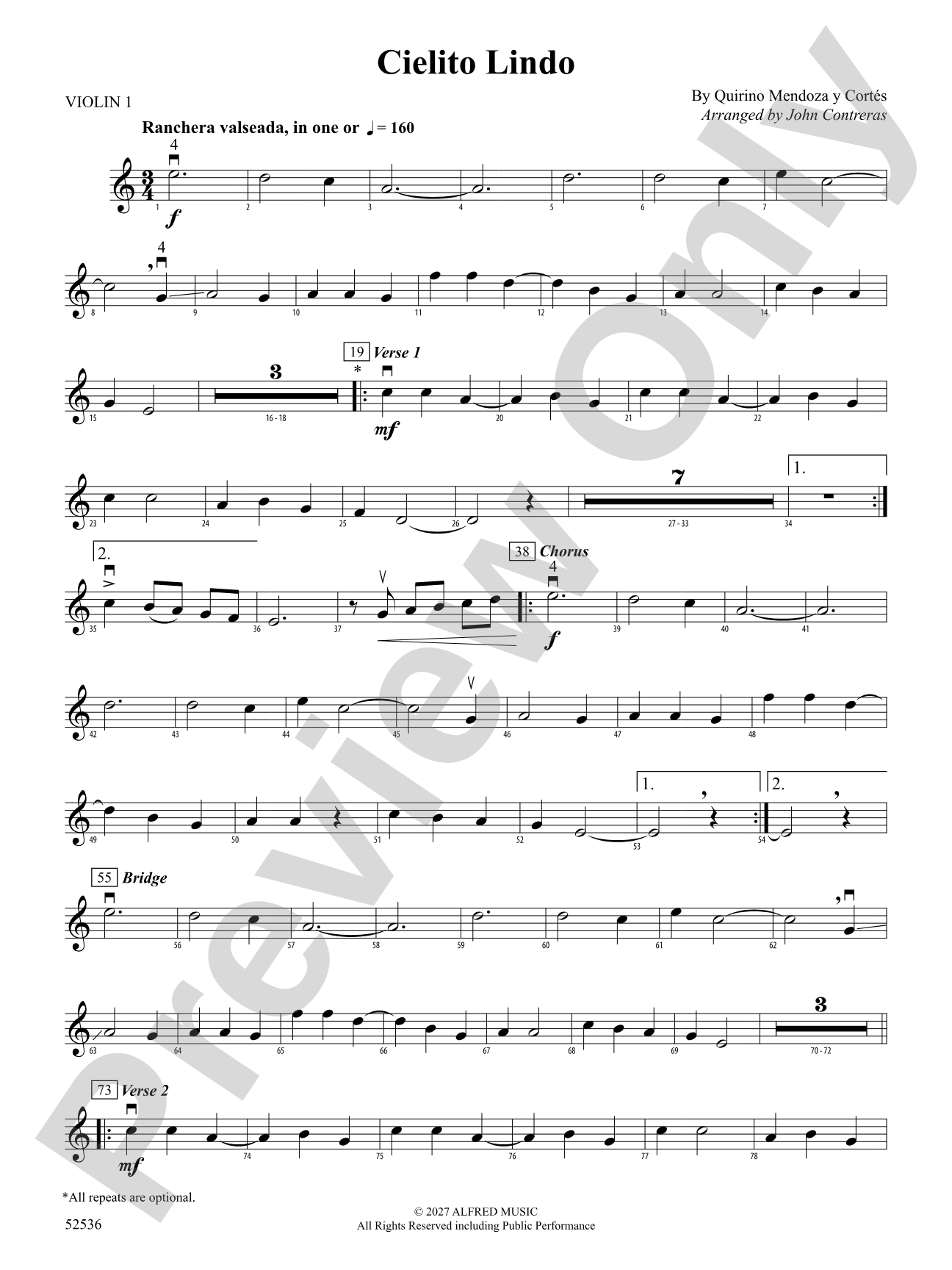 Cielito Lindo: 1st Violin