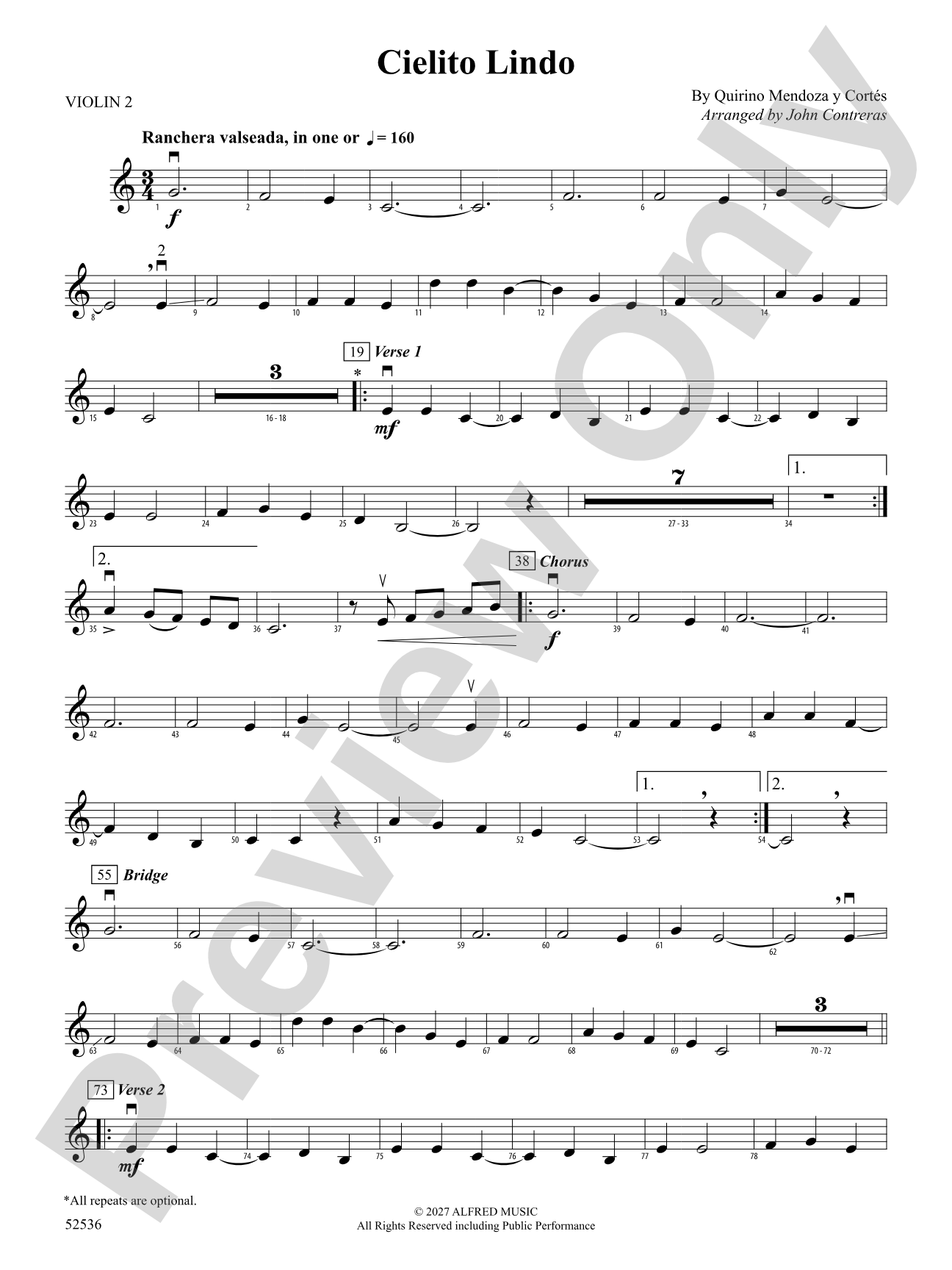 Cielito Lindo: 2nd Violin