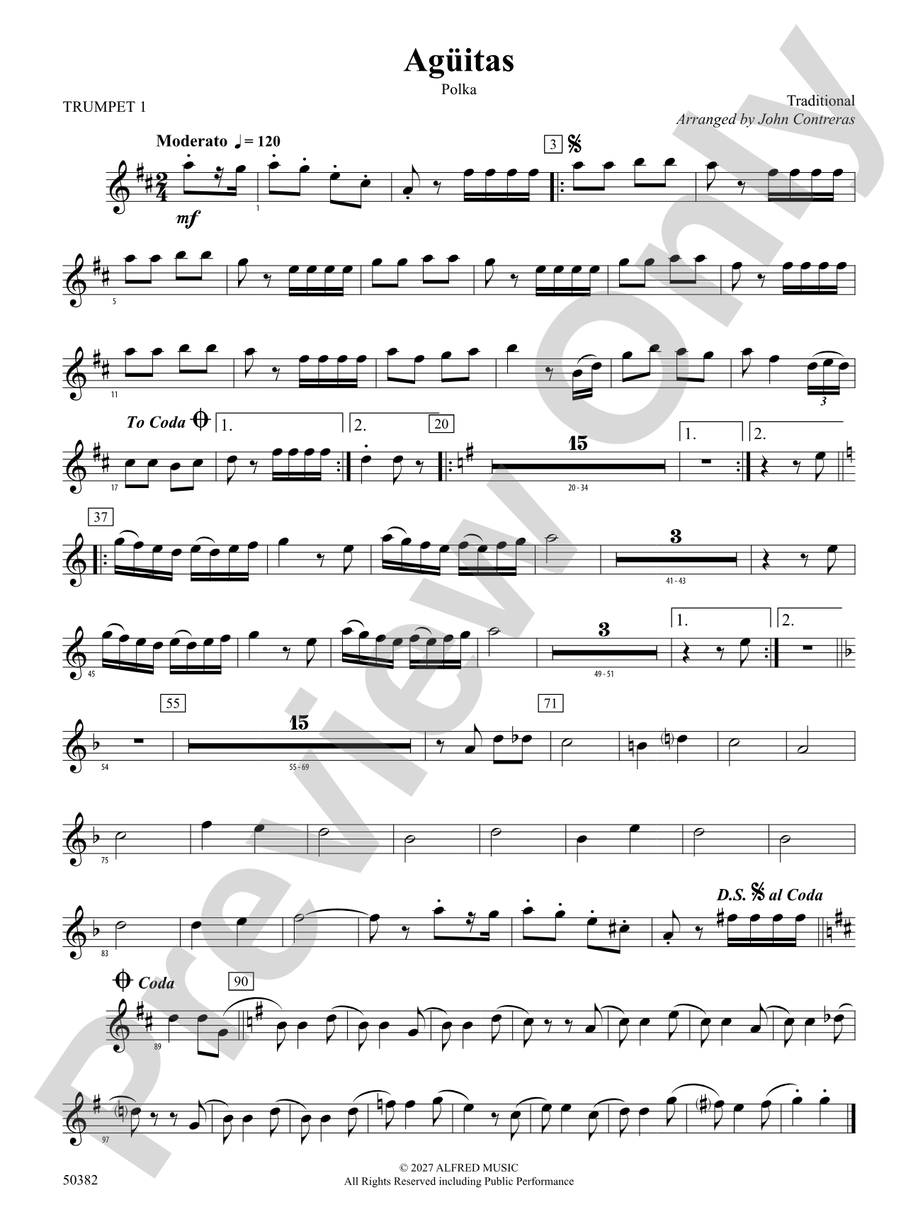 Agüitas: 1st B-flat Trumpet