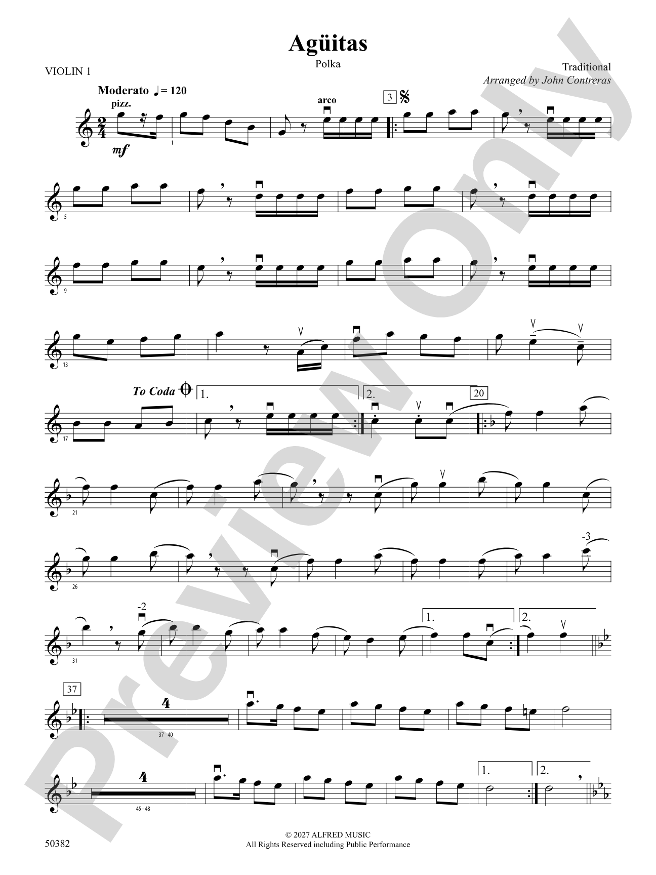 Agüitas: 1st Violin