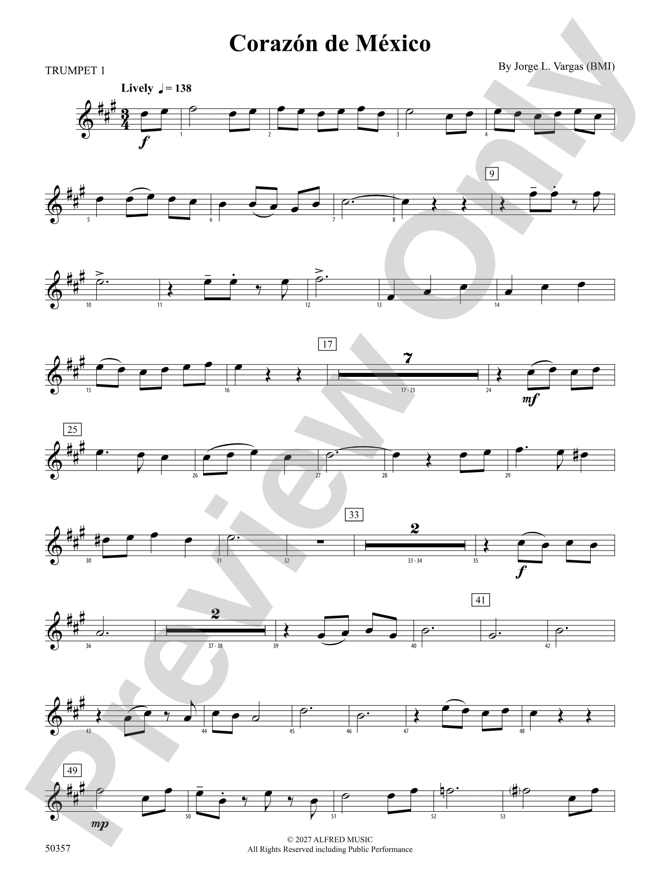 Corazón de México: 1st B-flat Trumpet