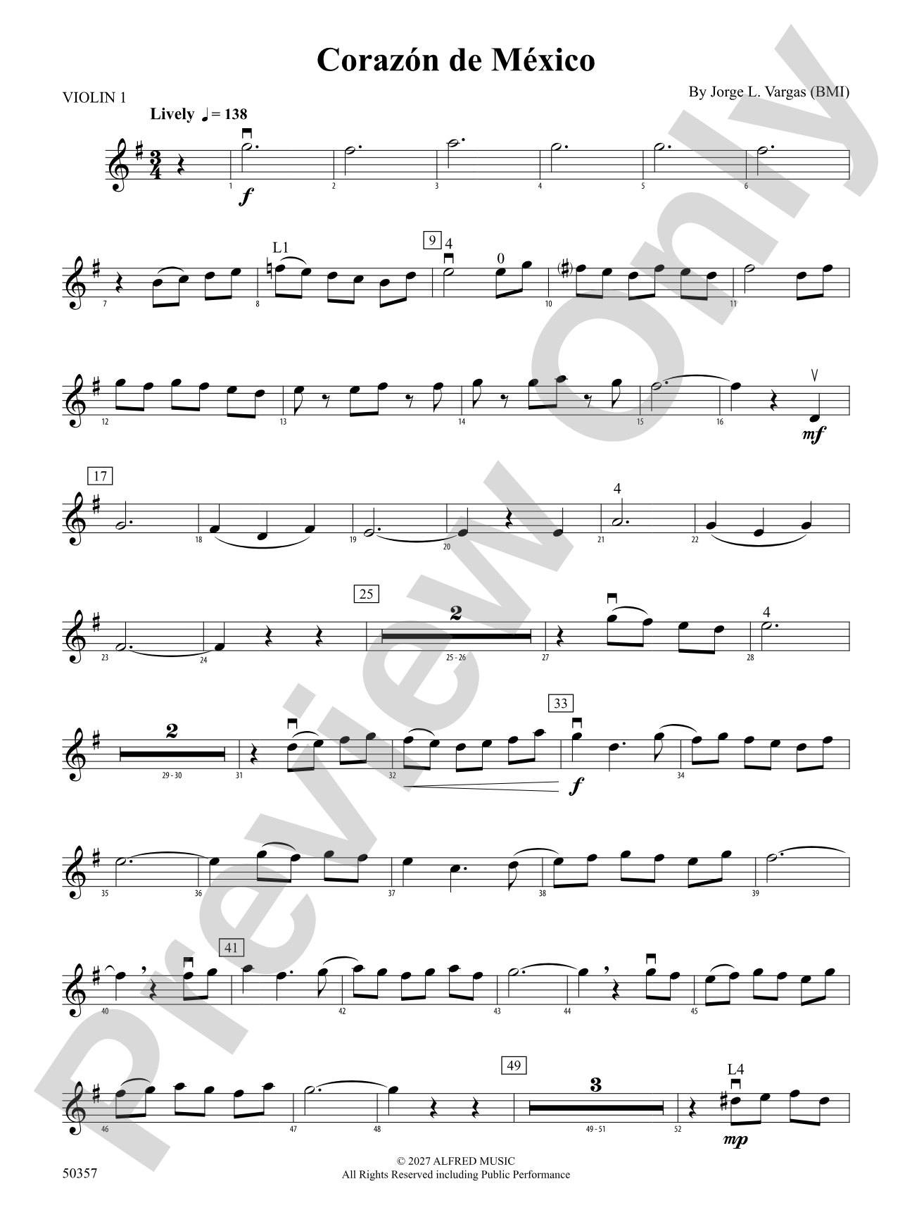 Corazón de México: 1st Violin