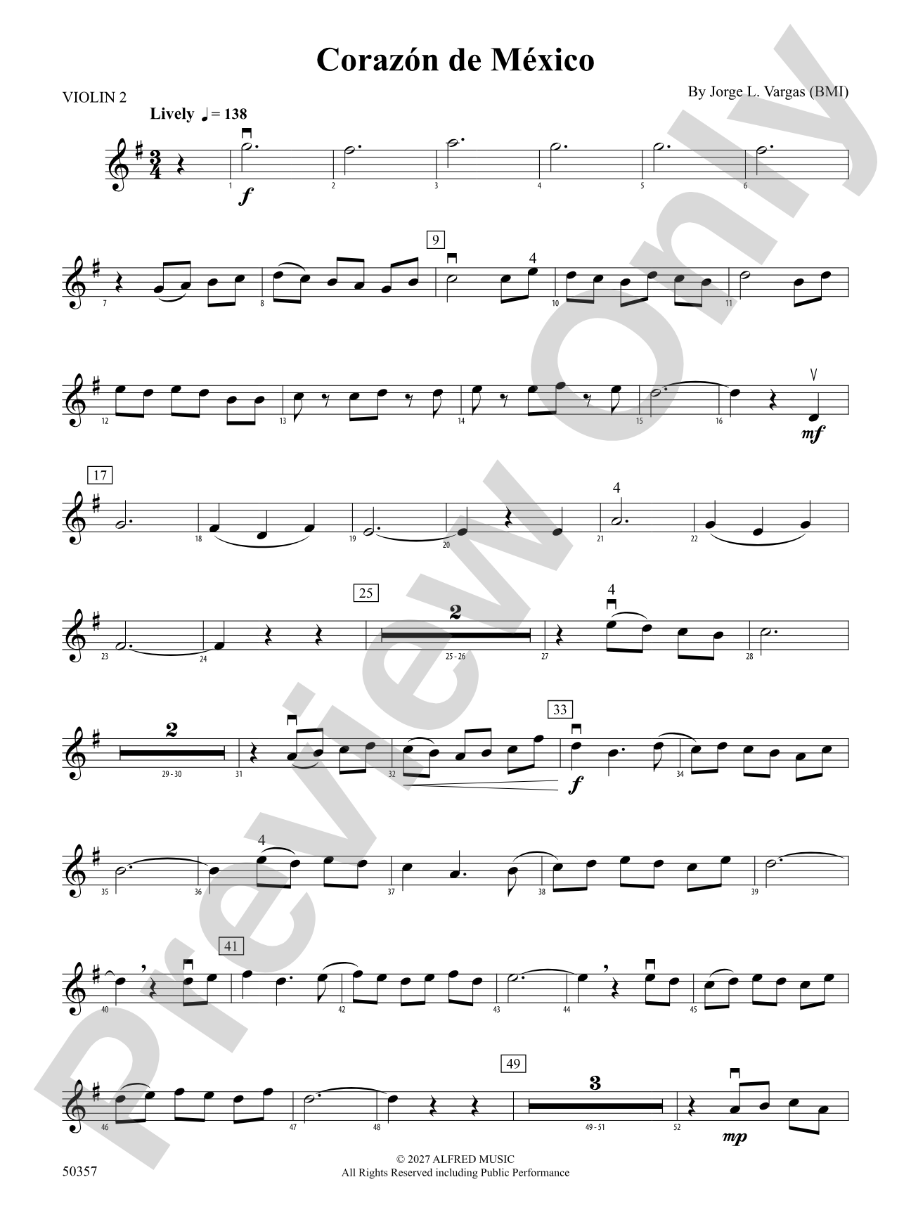 Corazón de México: 2nd Violin