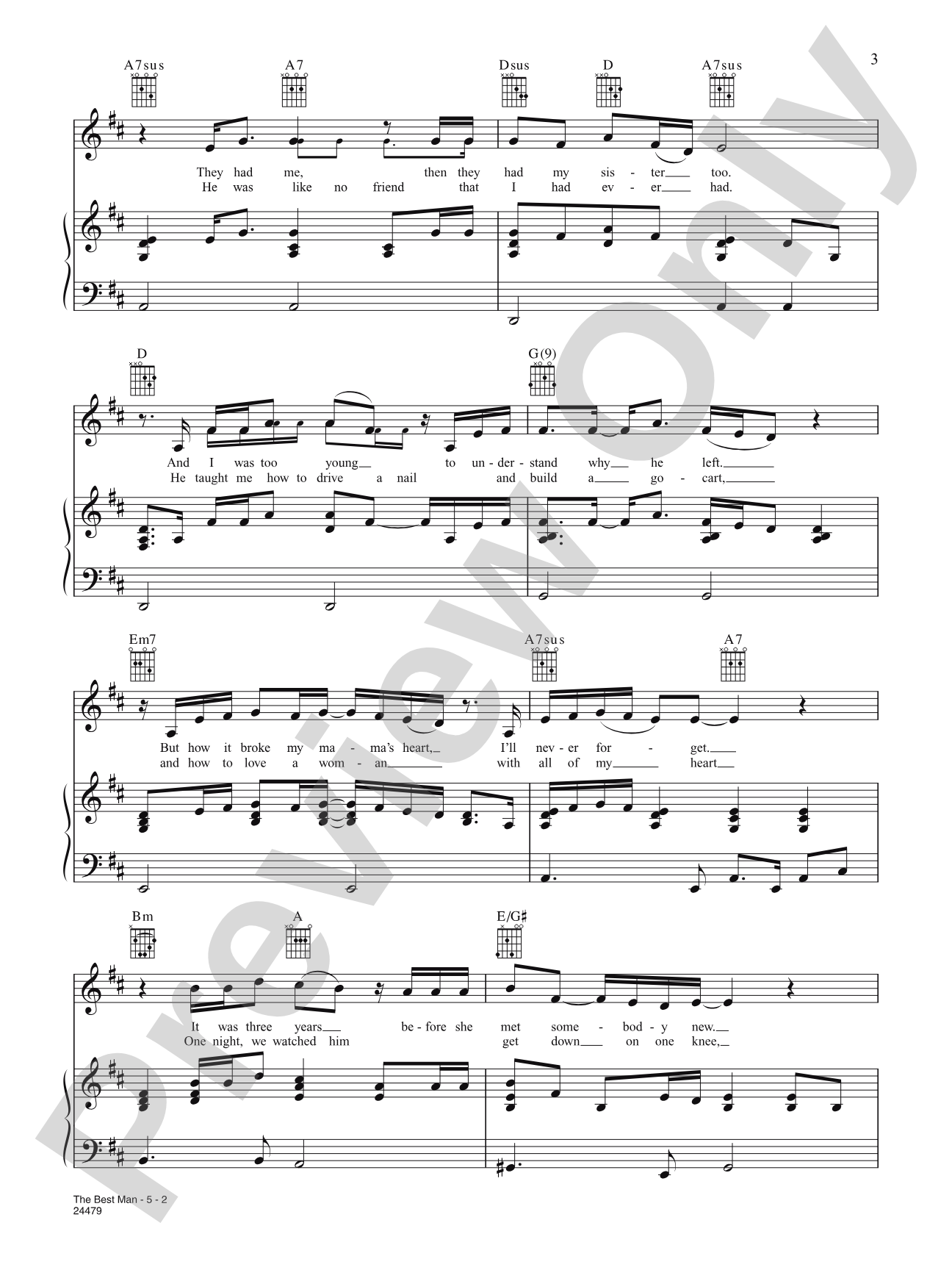 The Best Man: Piano/Vocal/Chords