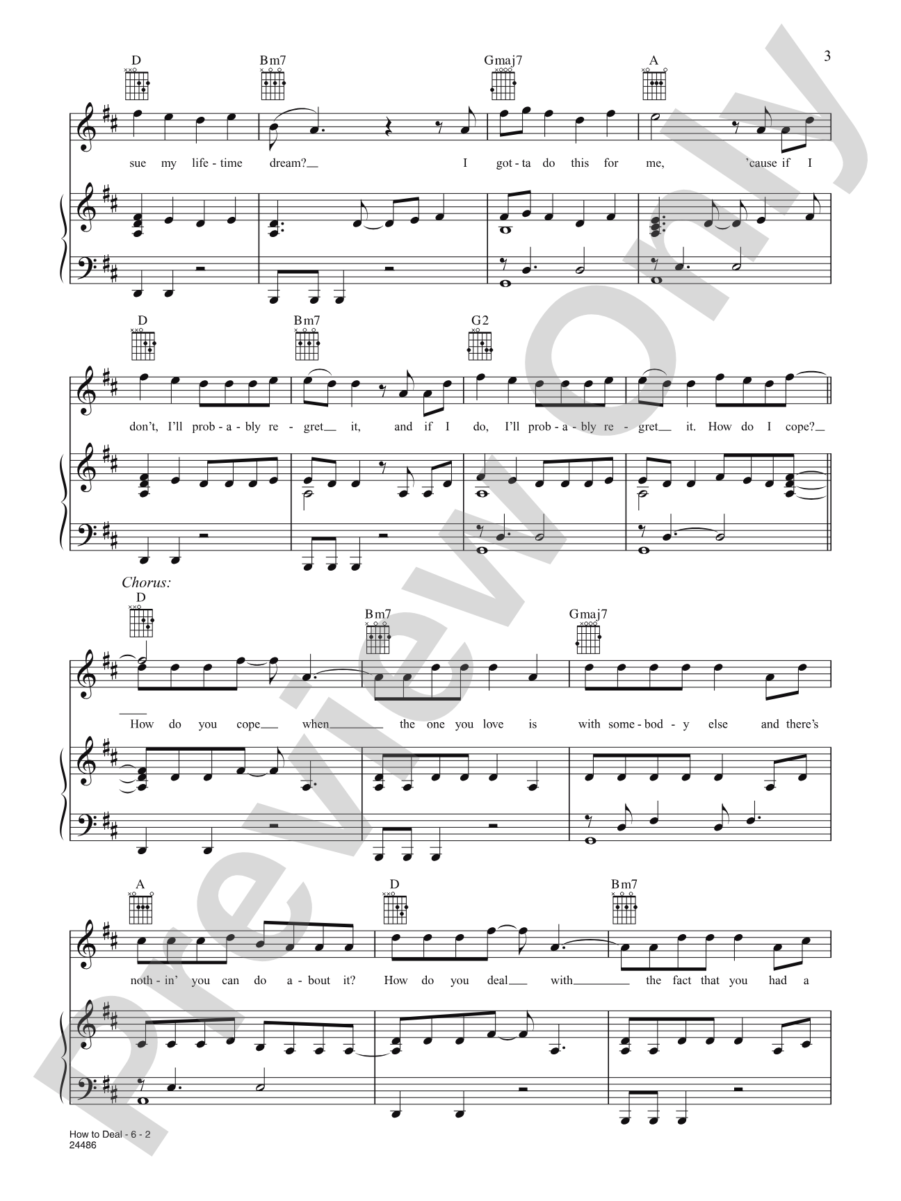 How to Deal: Piano/Vocal/Chords