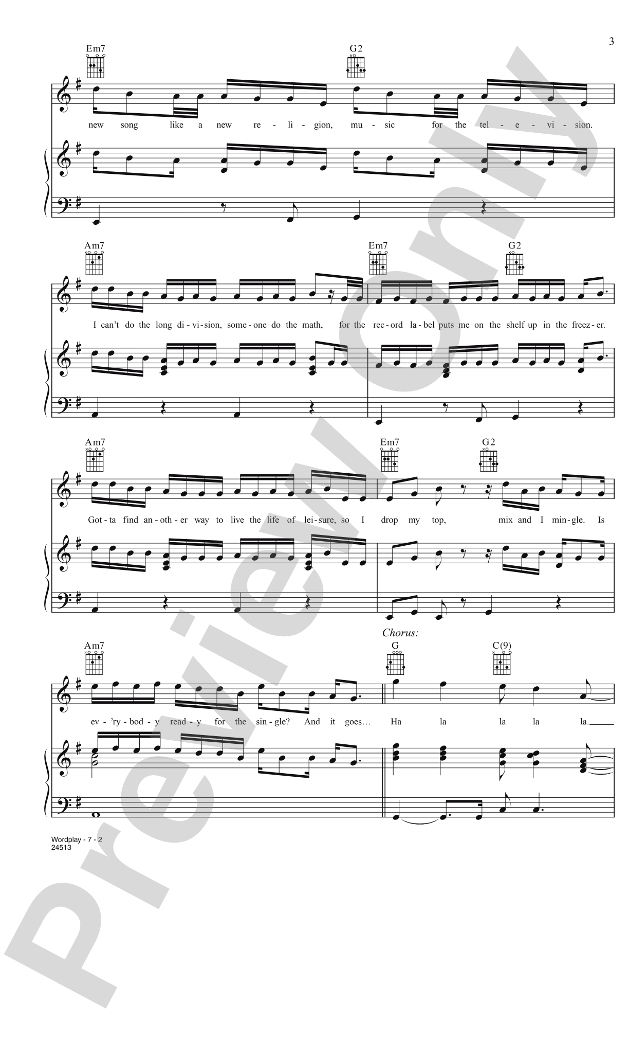 Wordplay: Piano/Vocal/Chords