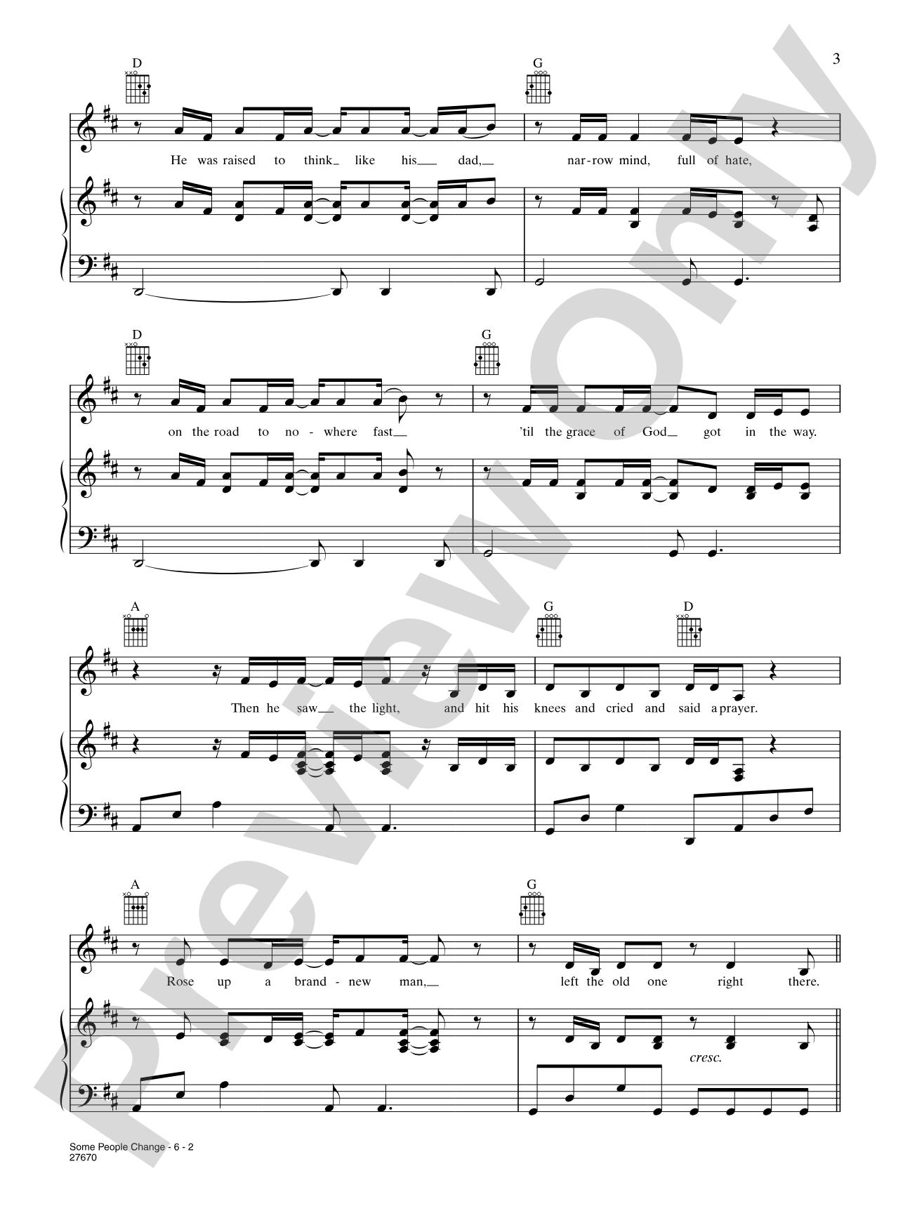 Some People Change: Piano/Vocal/Chords
