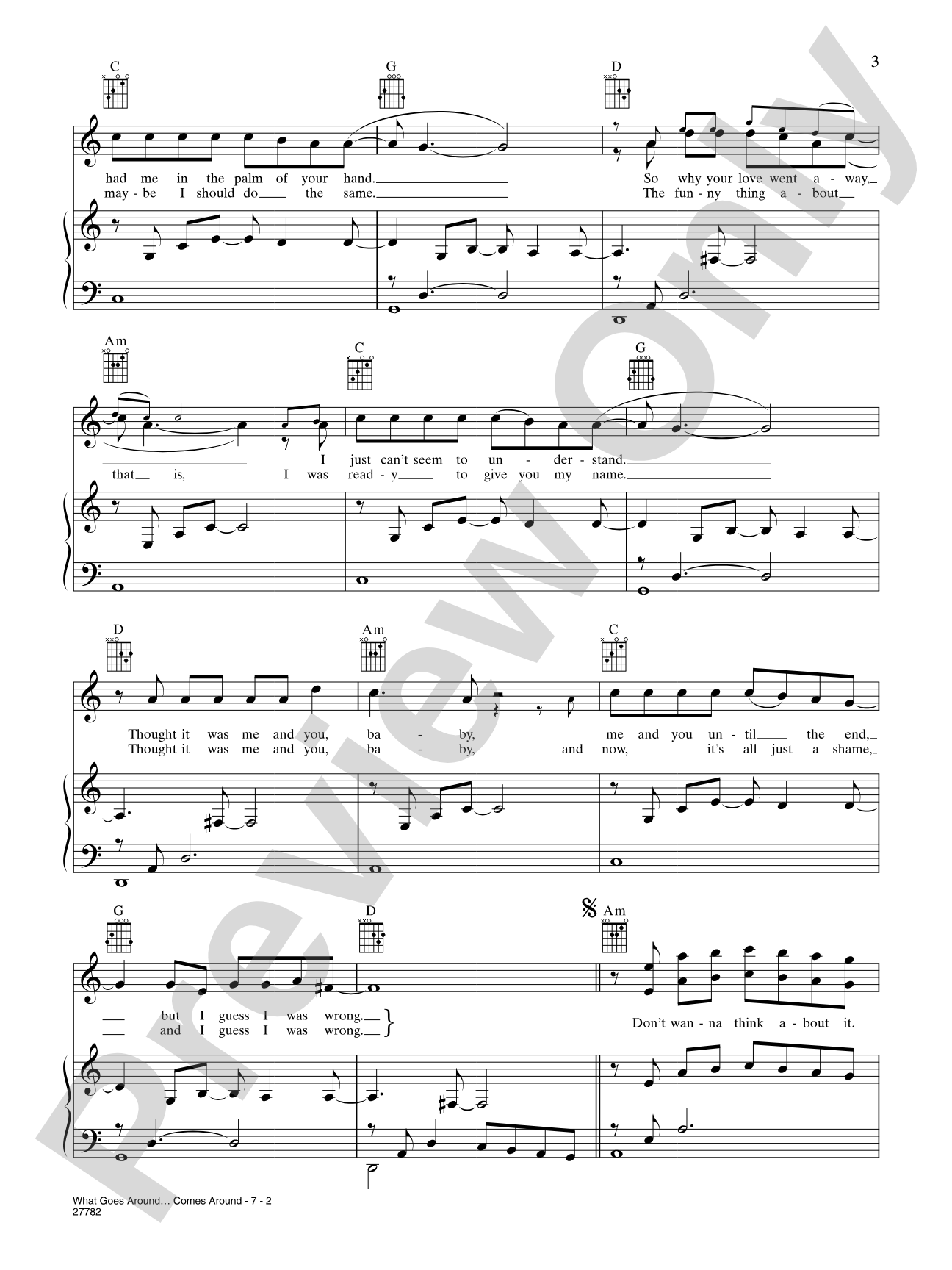 What Goes Around... Comes Around: Piano/Vocal/Chords