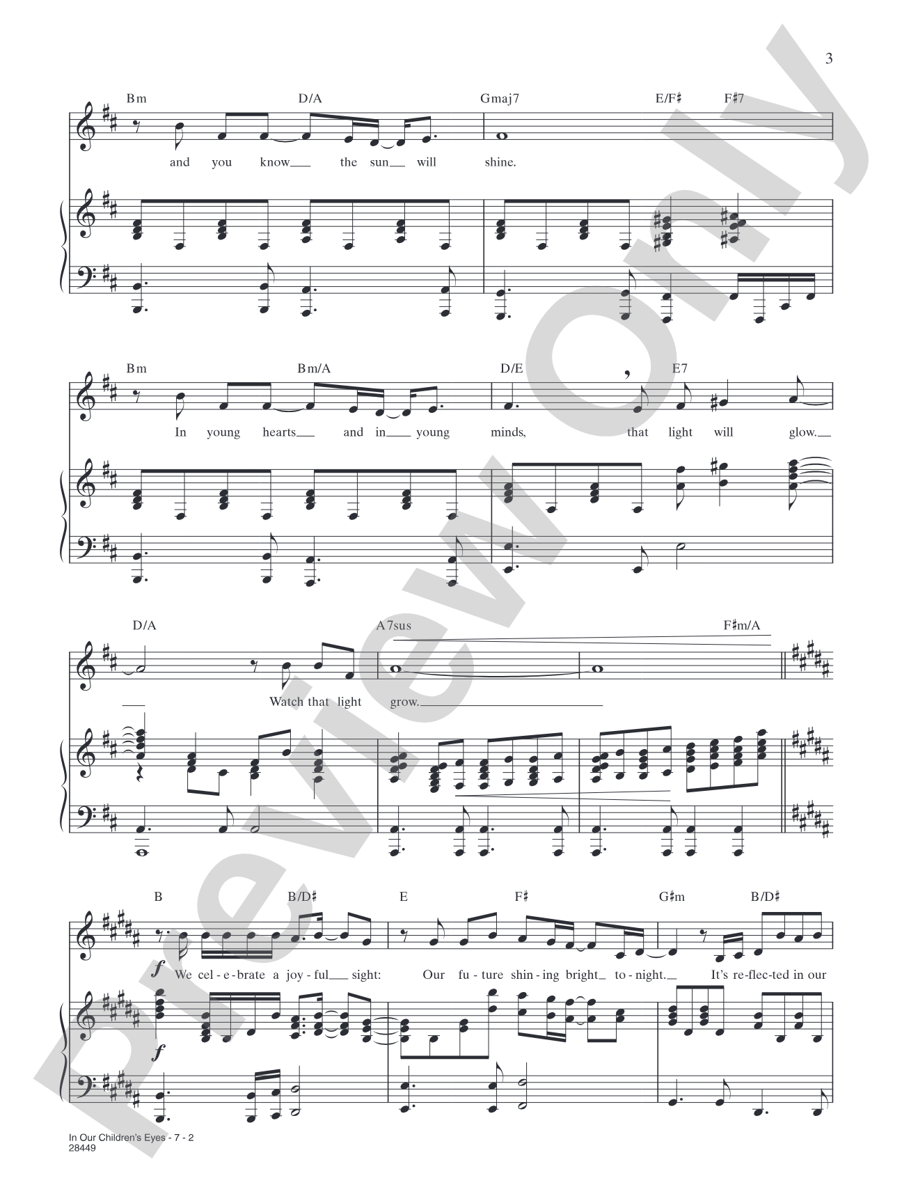 In Our Children's Eyes (Official Song of the Macy's 2007 Fireworks Broadcast): Piano/Vocal/Chords
