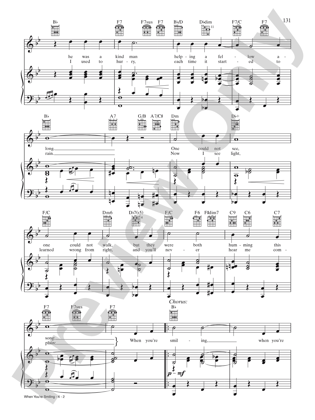 When You're Smiling: Piano/Vocal/Chords