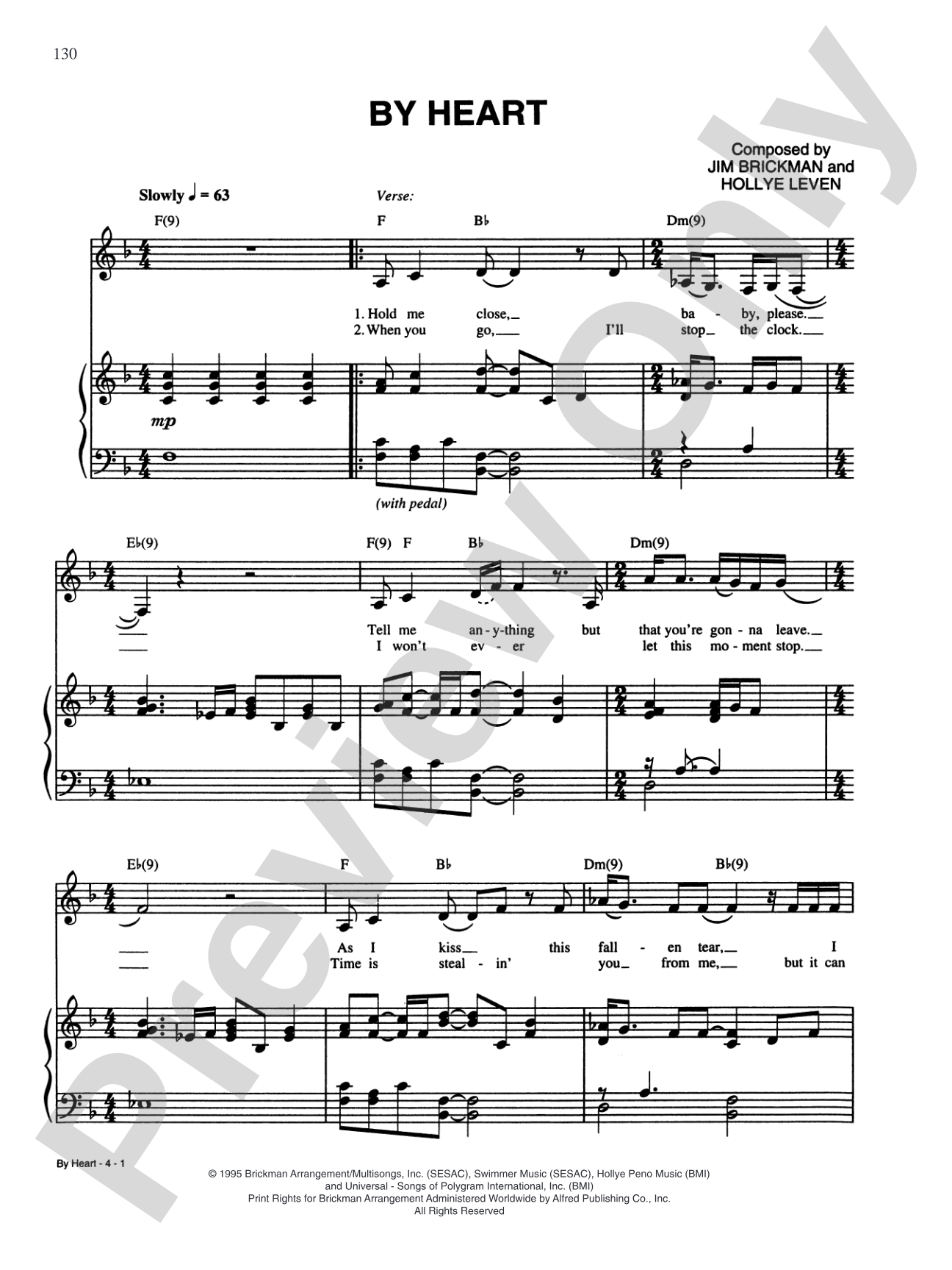 By Heart: Piano/Vocal/Chords