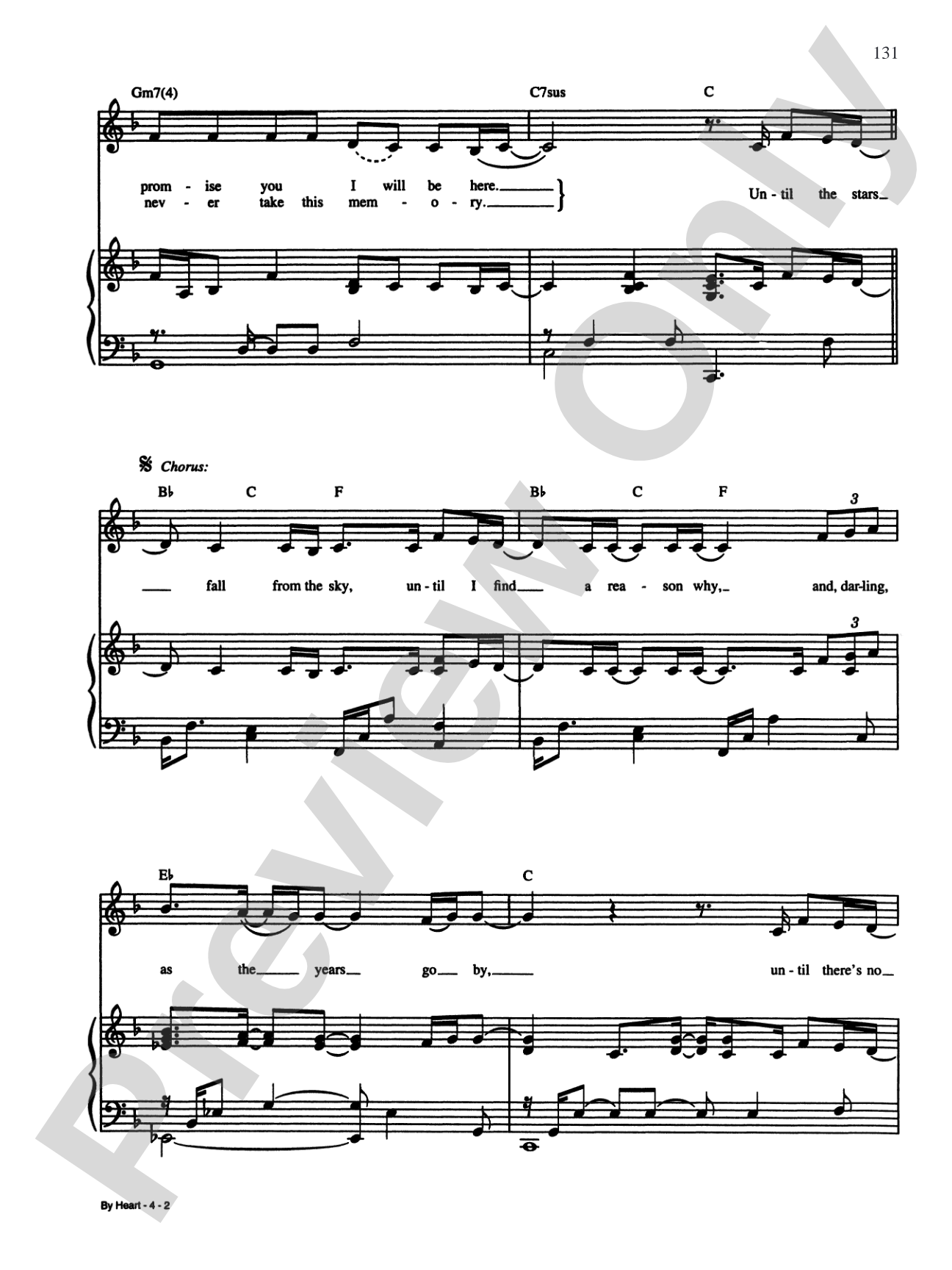 By Heart: Piano/Vocal/Chords