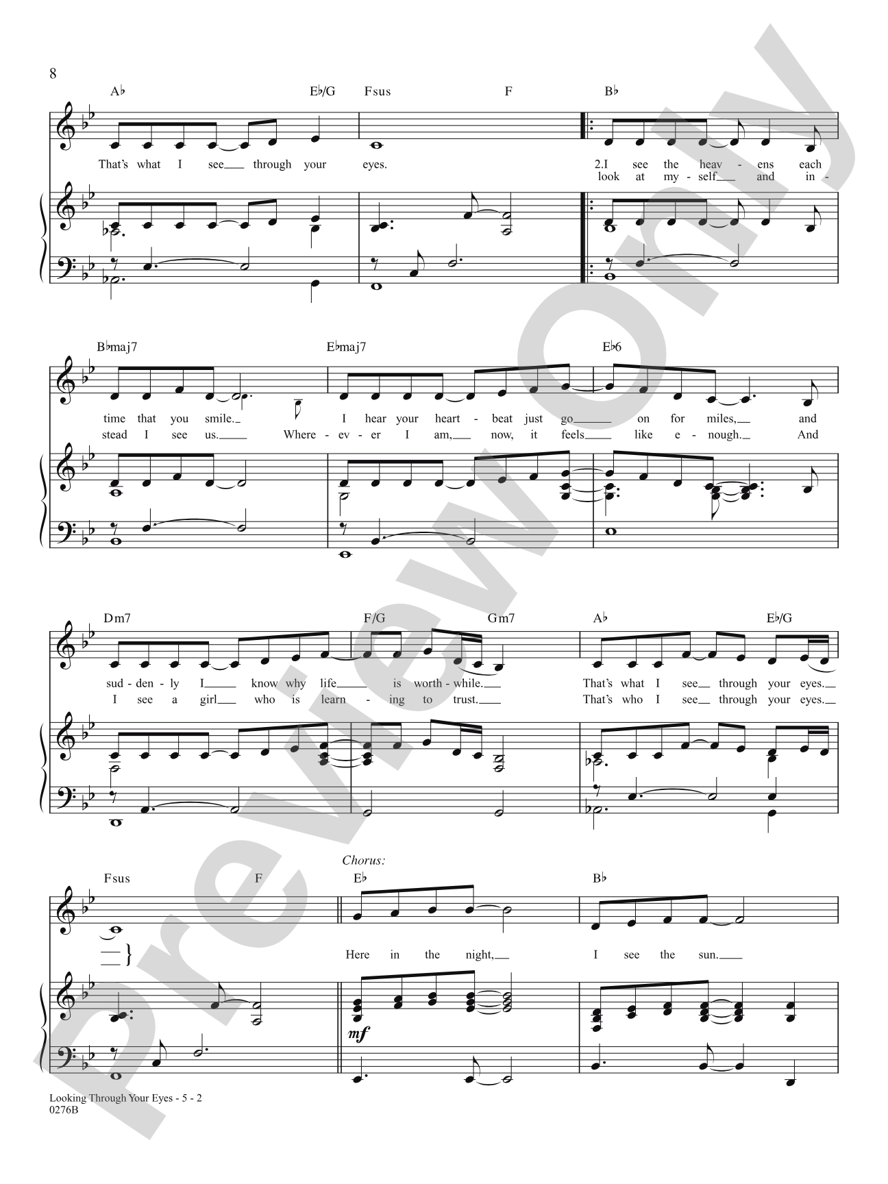 Looking Through Your Eyes (from Quest for Camelot): Piano/Vocal/Chords
