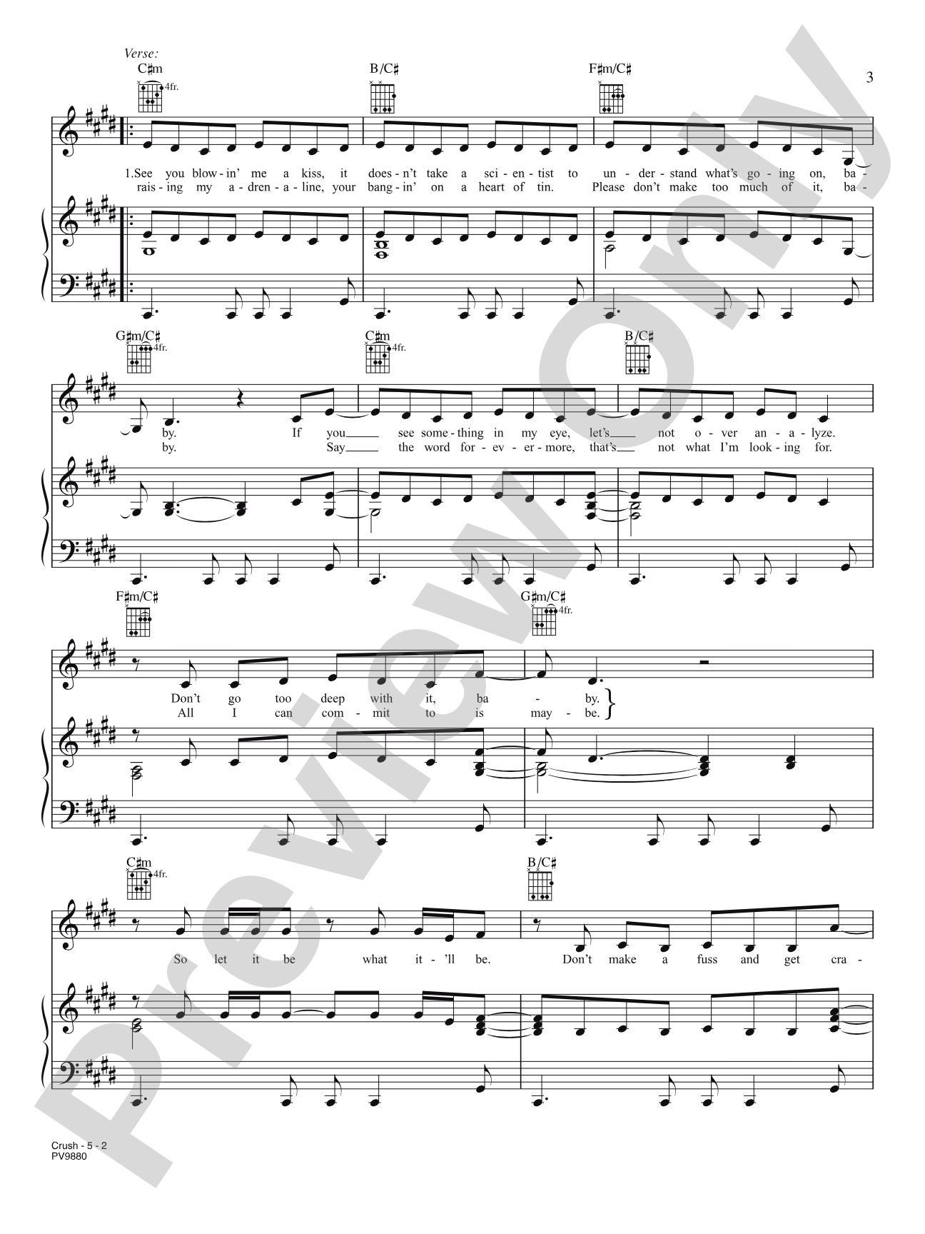 Crush: Piano/Vocal/Chords