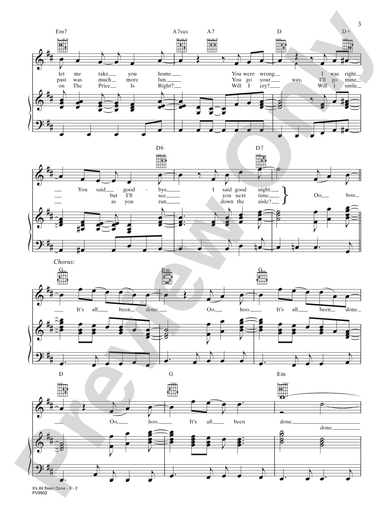 It's All Been Done: Piano/Vocal/Chords