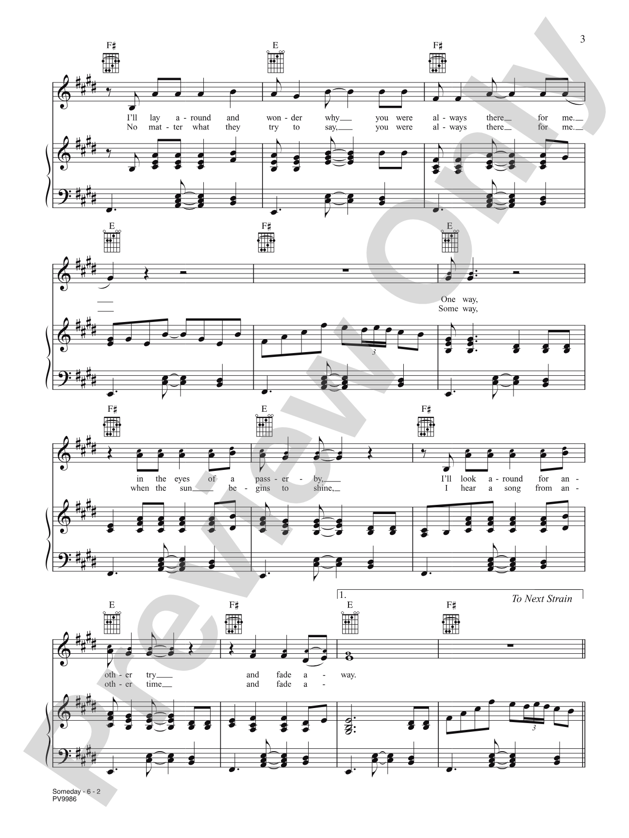 Someday: Piano/Vocal/Chords