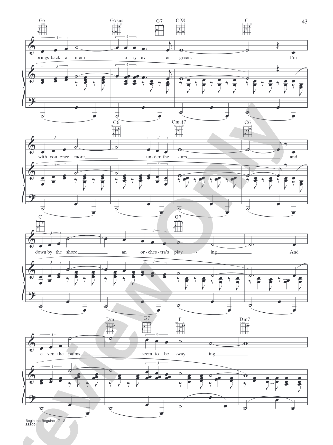 Begin the Beguine (from "Jubilee" and "Broadway Melody of 1940"): Piano/Vocal/Chords