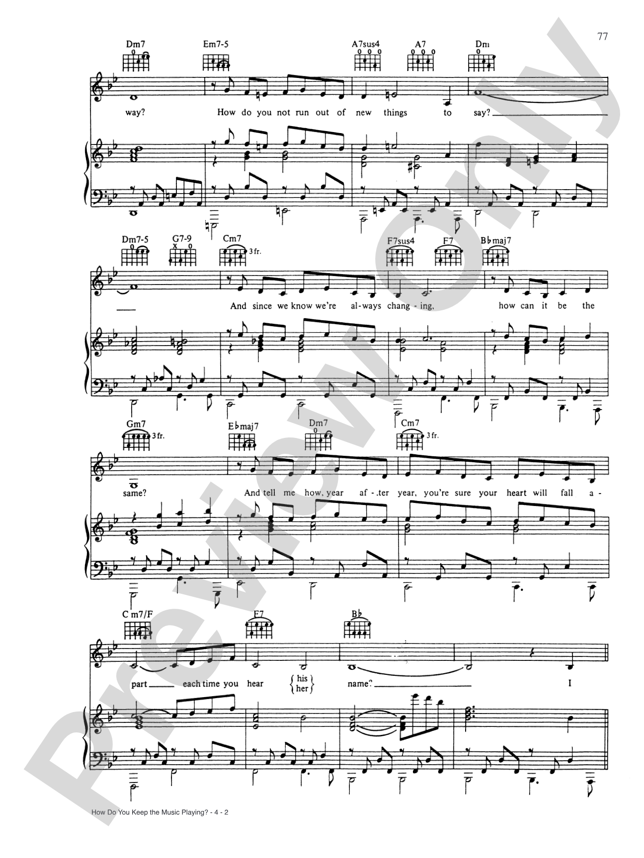 How Do You Keep the Music Playing? (Theme from Best Friends): Piano/Vocal/Chords