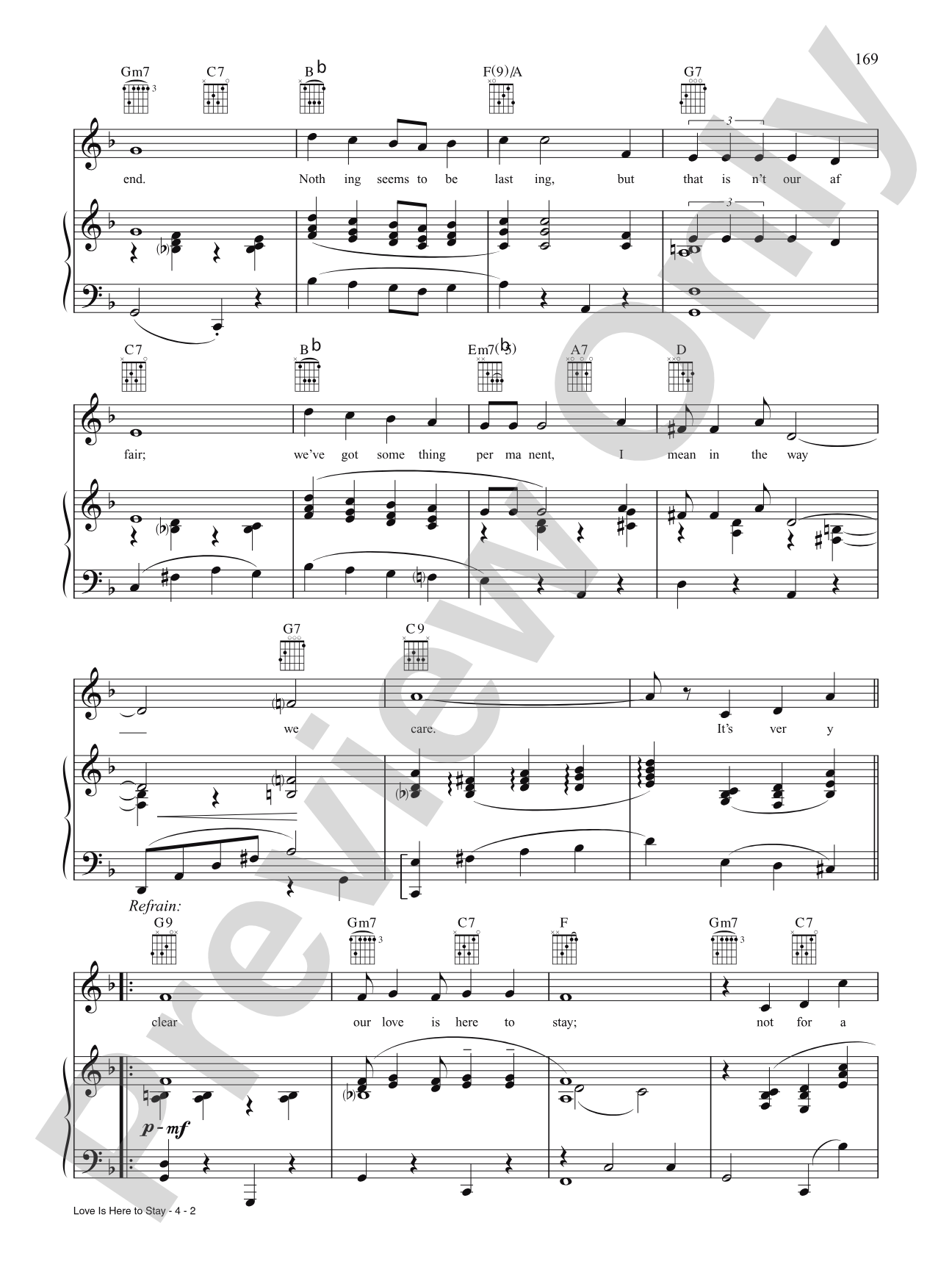 Love Is Here to Stay: Piano/Vocal/Chords