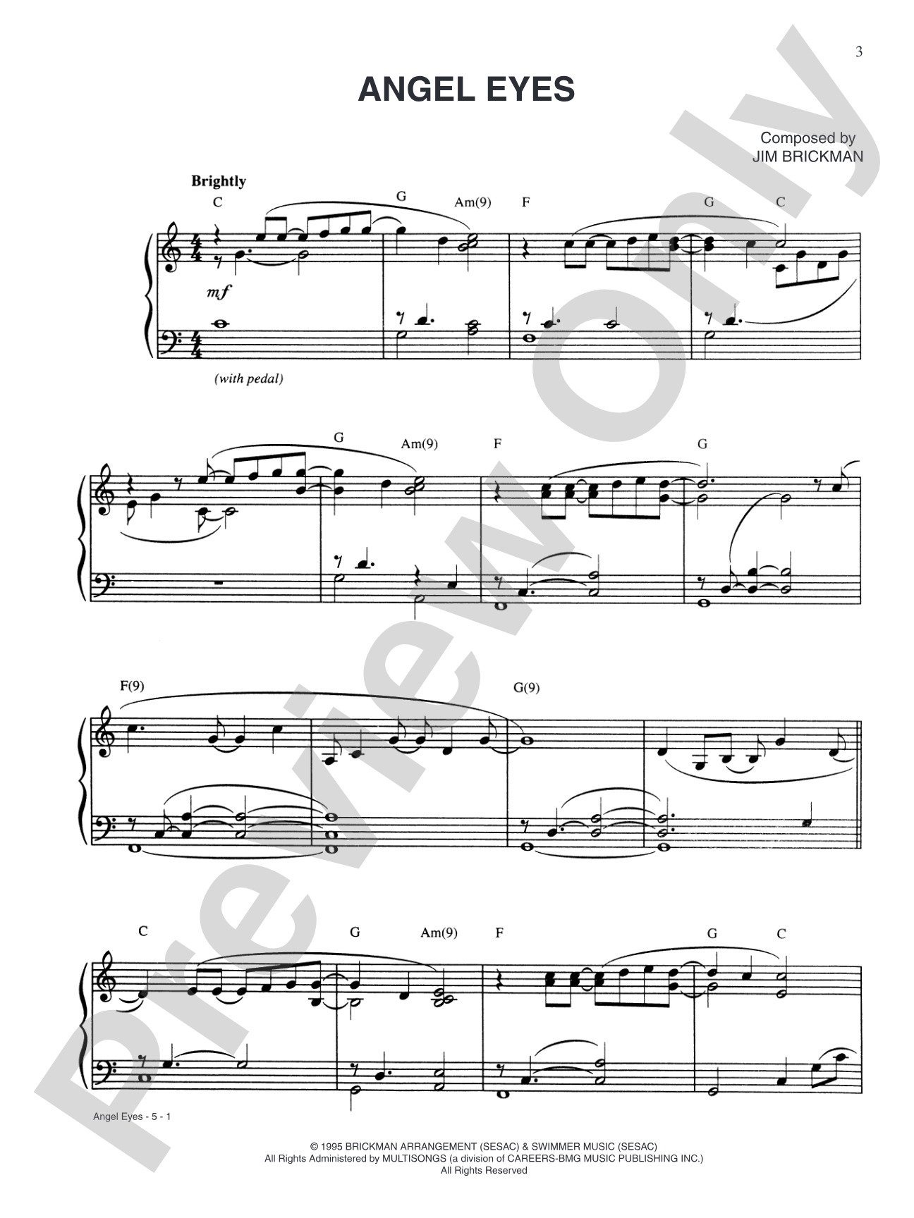 Angel Eyes: Piano/Vocal/Chords