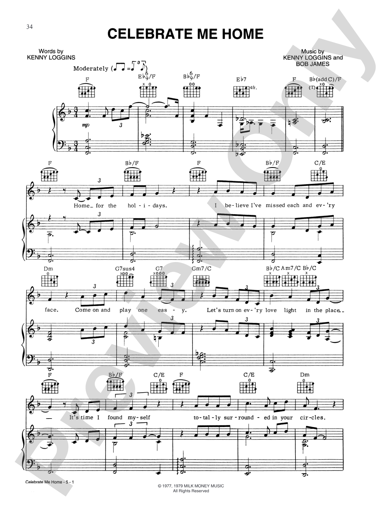 Celebrate Me Home: Piano/Vocal/Chords
