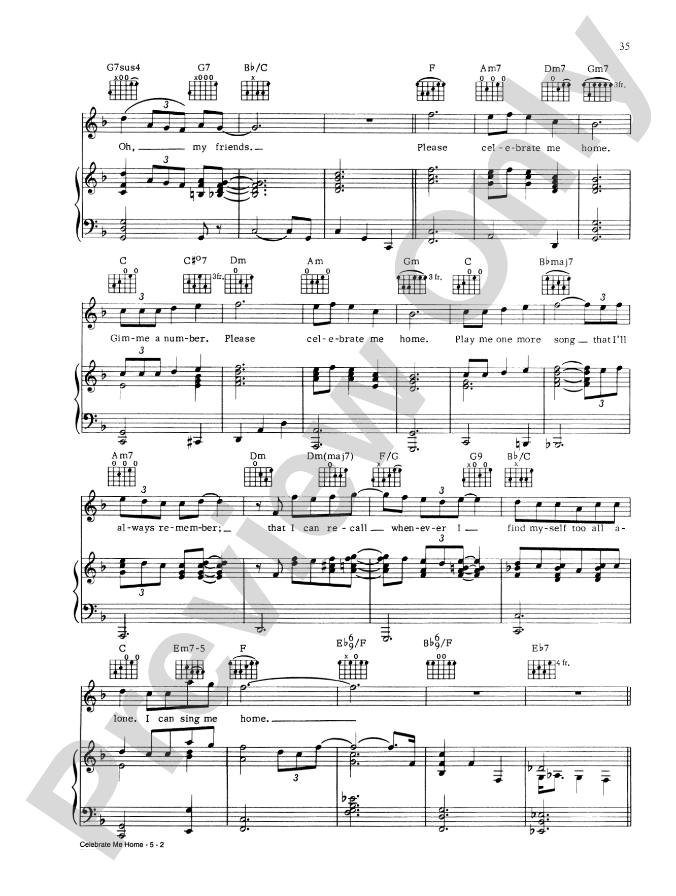 Celebrate Me Home: Piano/Vocal/Chords